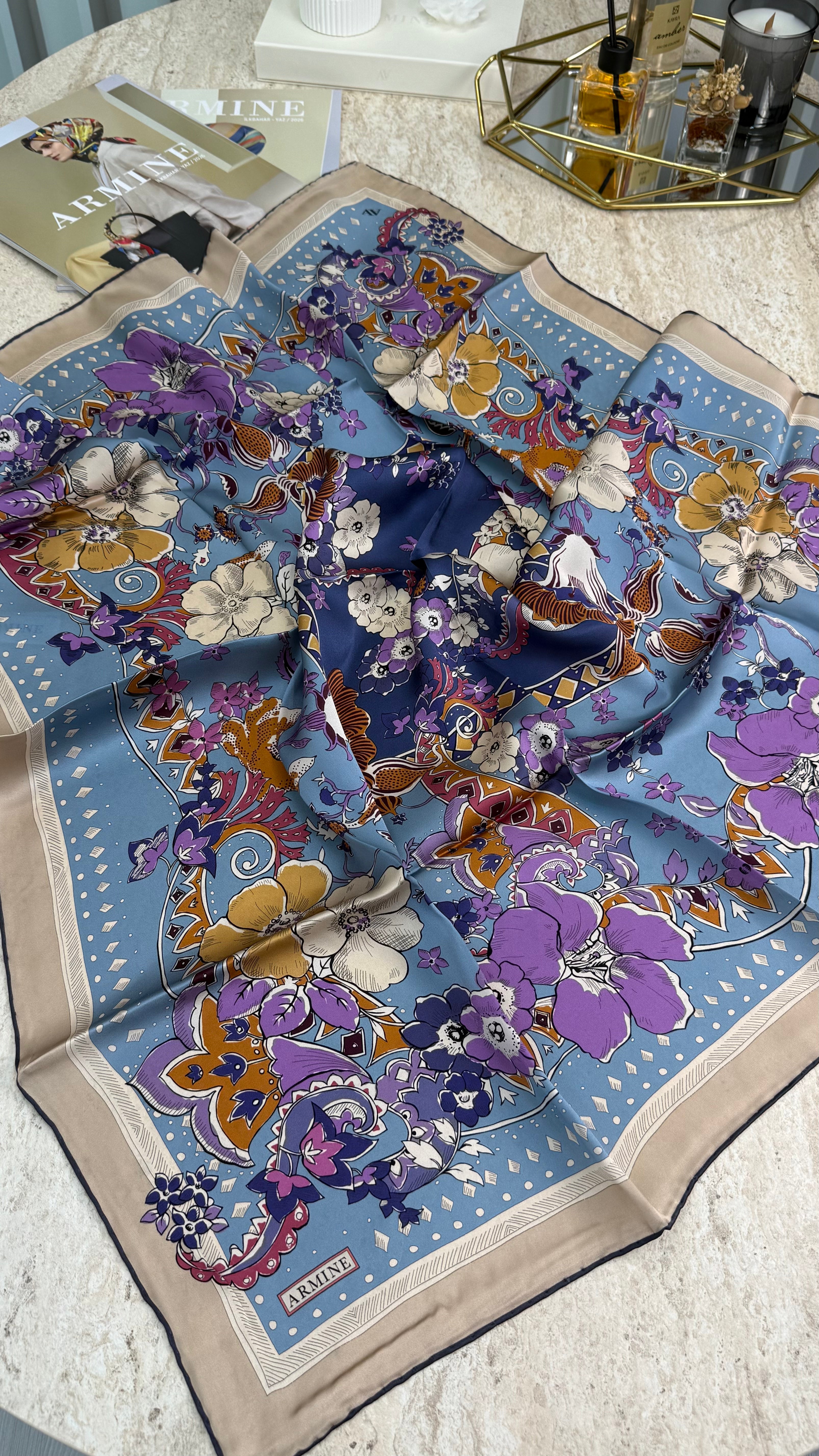 Armine Saf İpek Twill Eşarp 9535D