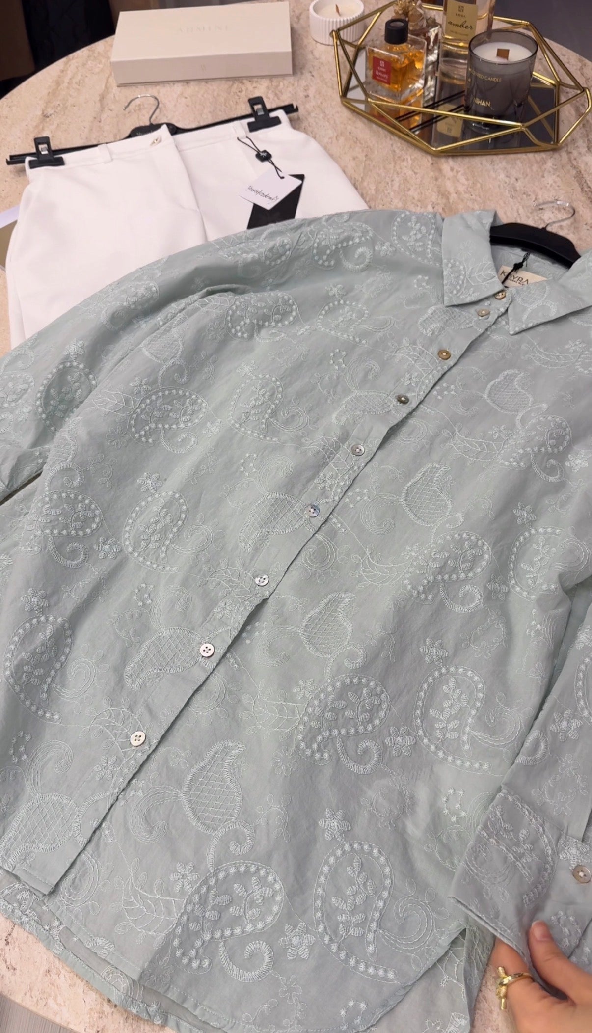 KAYRA %100 Pamuklu Floral İşlemeli Tunik / B26-21120