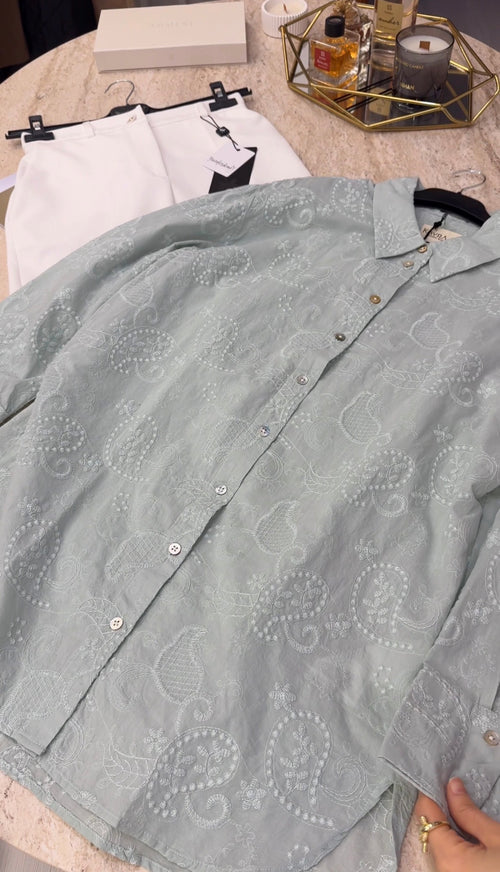 KAYRA %100 Pamuklu Floral İşlemeli Tunik / B26-21120