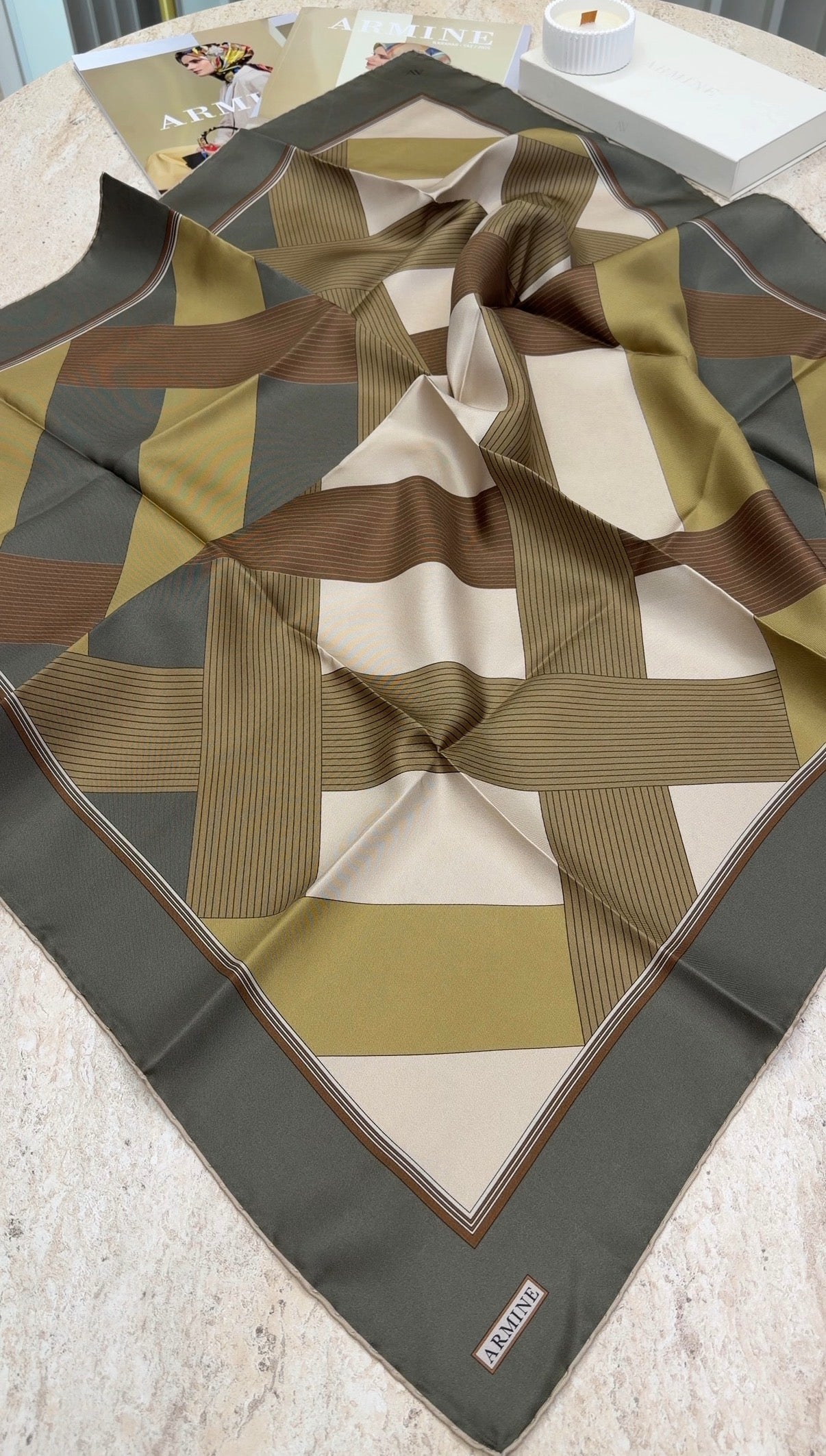 ARMİNE Saf İpek Twill Eşarp 9610D