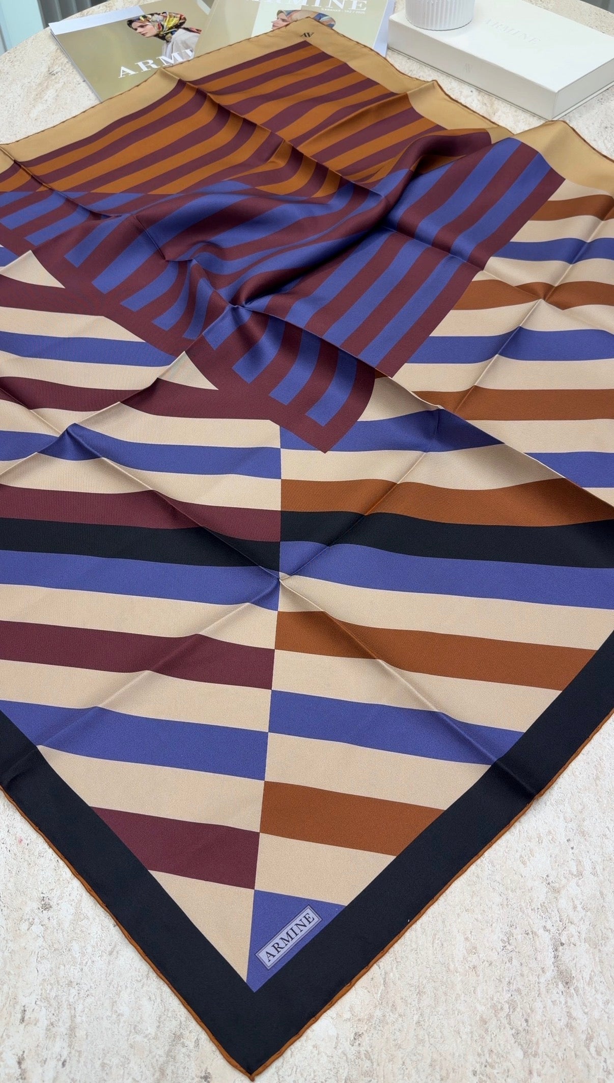 ARMİNE Saf İpek Twill Eşarp 9615D