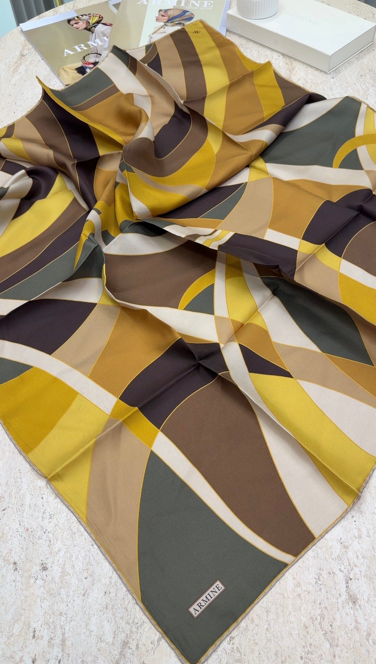ARMİNE Saf İpek Twill Eşarp 9633D