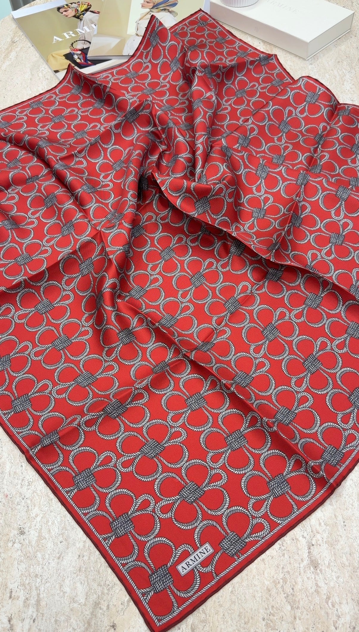 ARMİNE Saf İpek Twill Eşarp 9638D