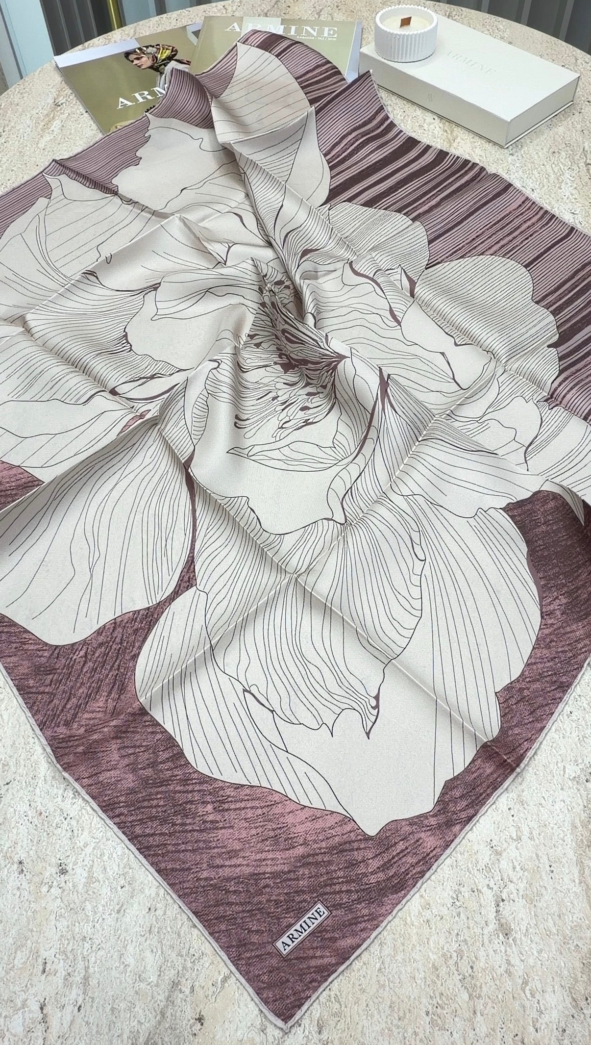 ARMİNE Saf İpek Twill Eşarp 9639D