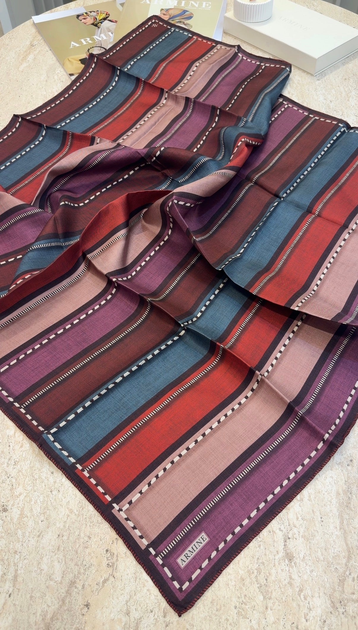 ARMİNE Saf İpek Twill Eşarp 9621D