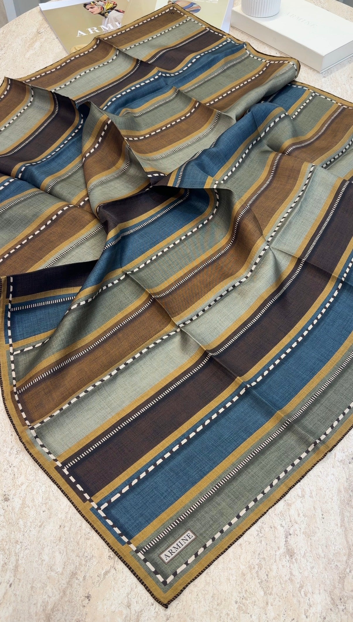 ARMİNE Saf İpek Twill Eşarp 9621D