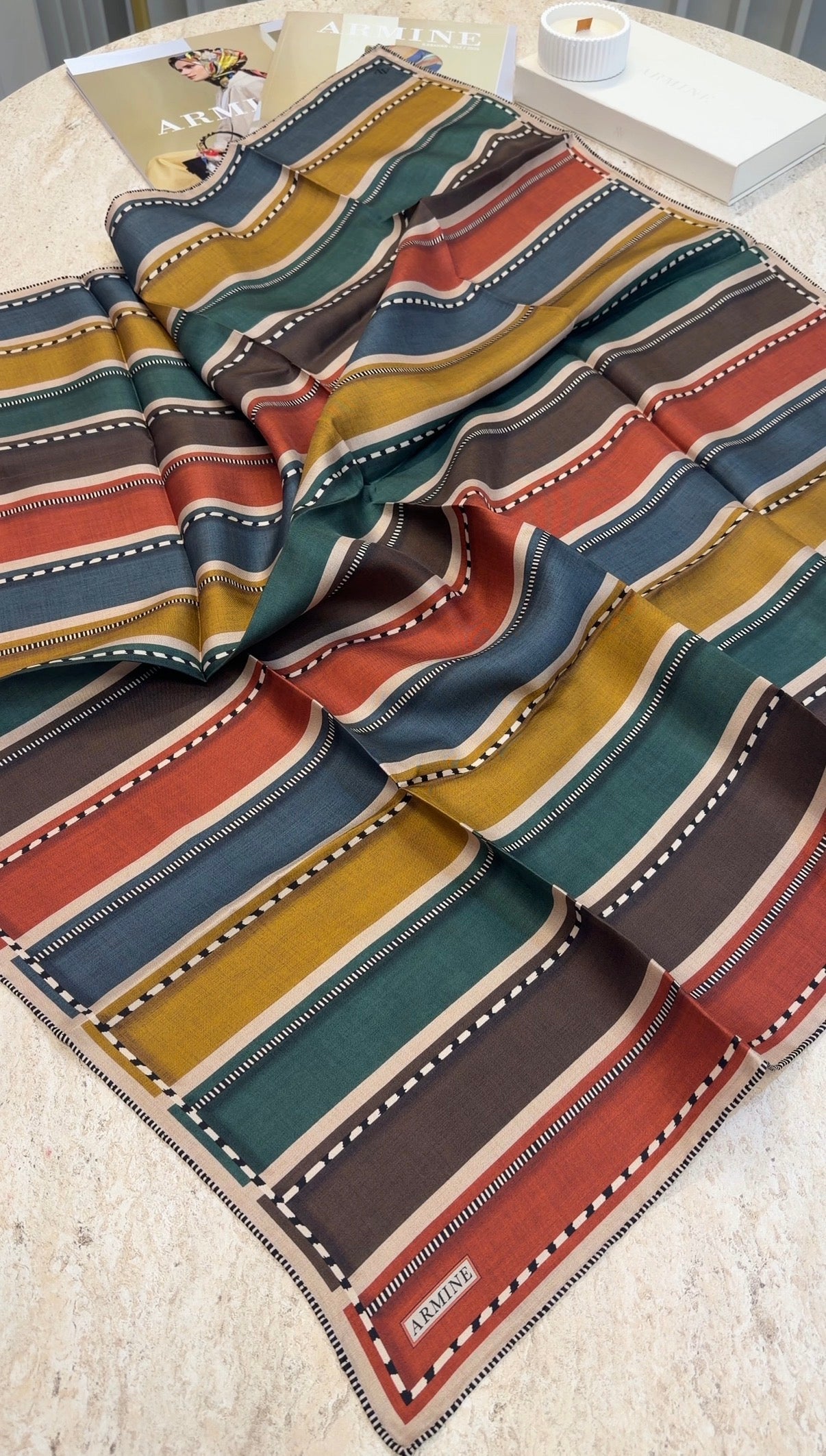 ARMİNE Saf İpek Twill Eşarp 9621D