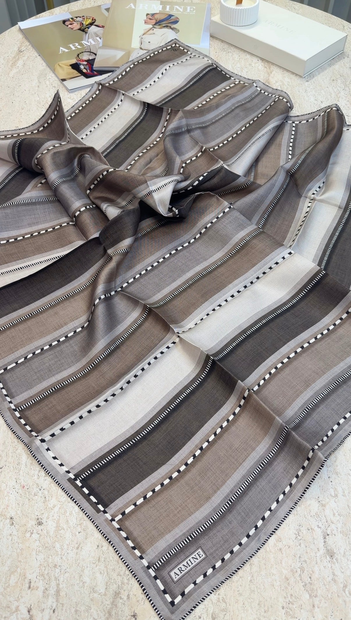 ARMİNE Saf İpek Twill Eşarp 9621D