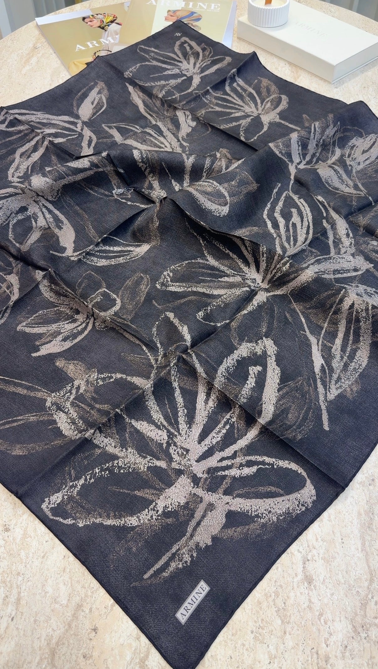 ARMİNE Saf İpek Twill Eşarp 9600D