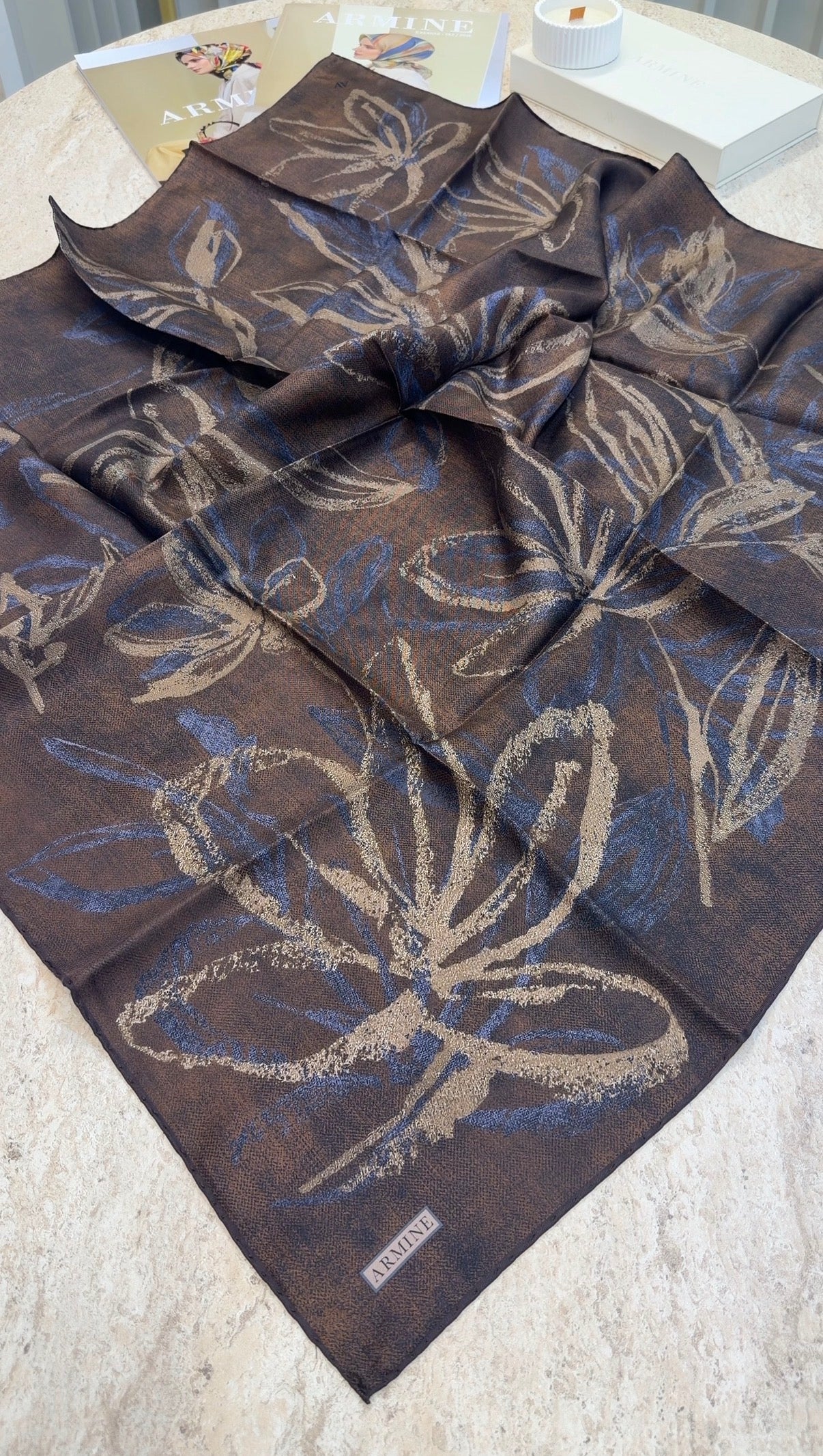 ARMİNE Saf İpek Twill Eşarp 9600D