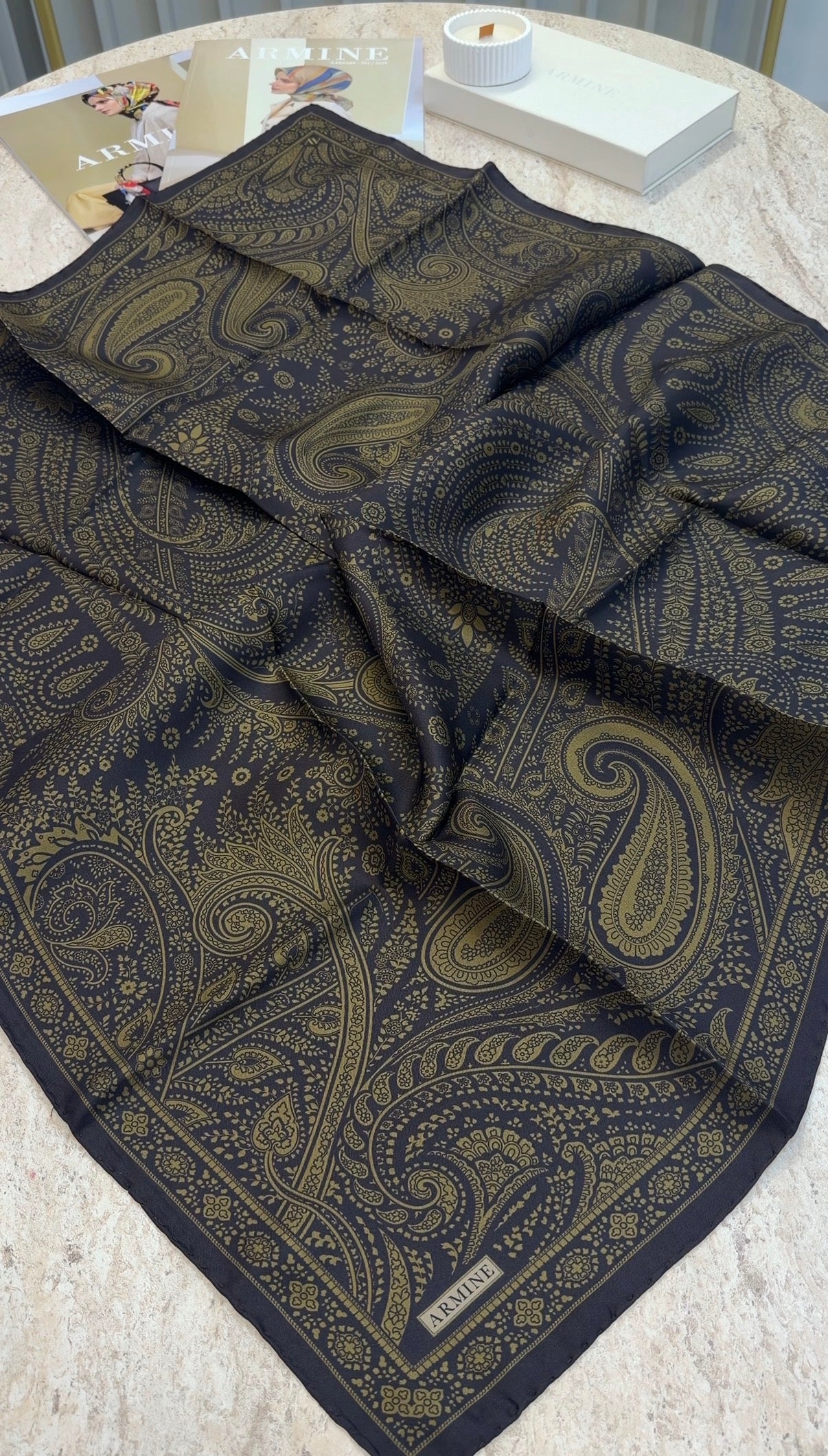 ARMİNE Saf İpek Twill Eşarp 9640D