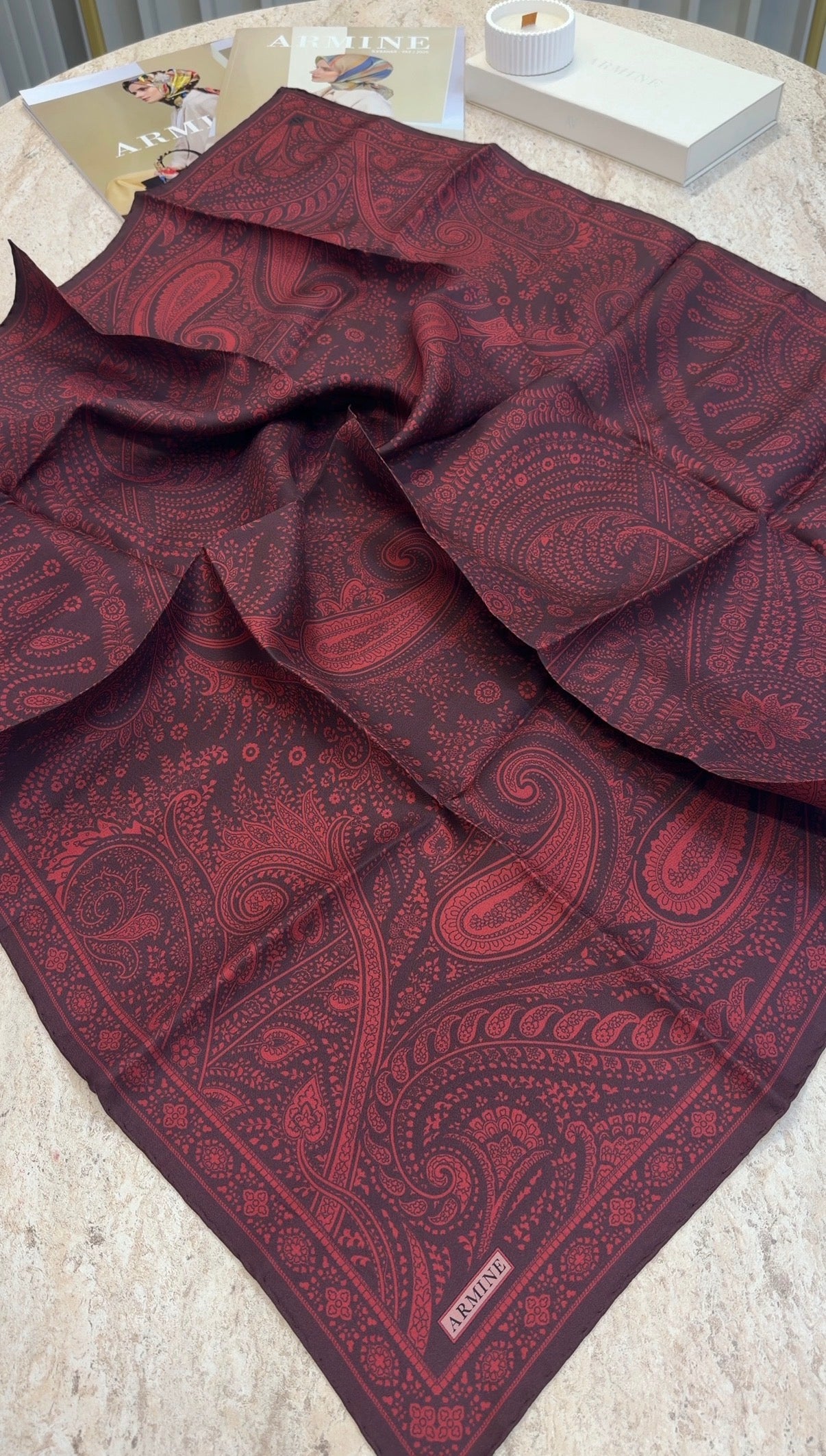 ARMİNE Saf İpek Twill Eşarp 9640D