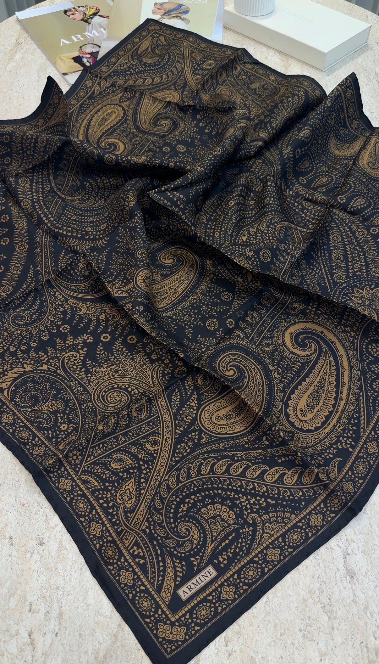 ARMİNE Saf İpek Twill Eşarp 9640D