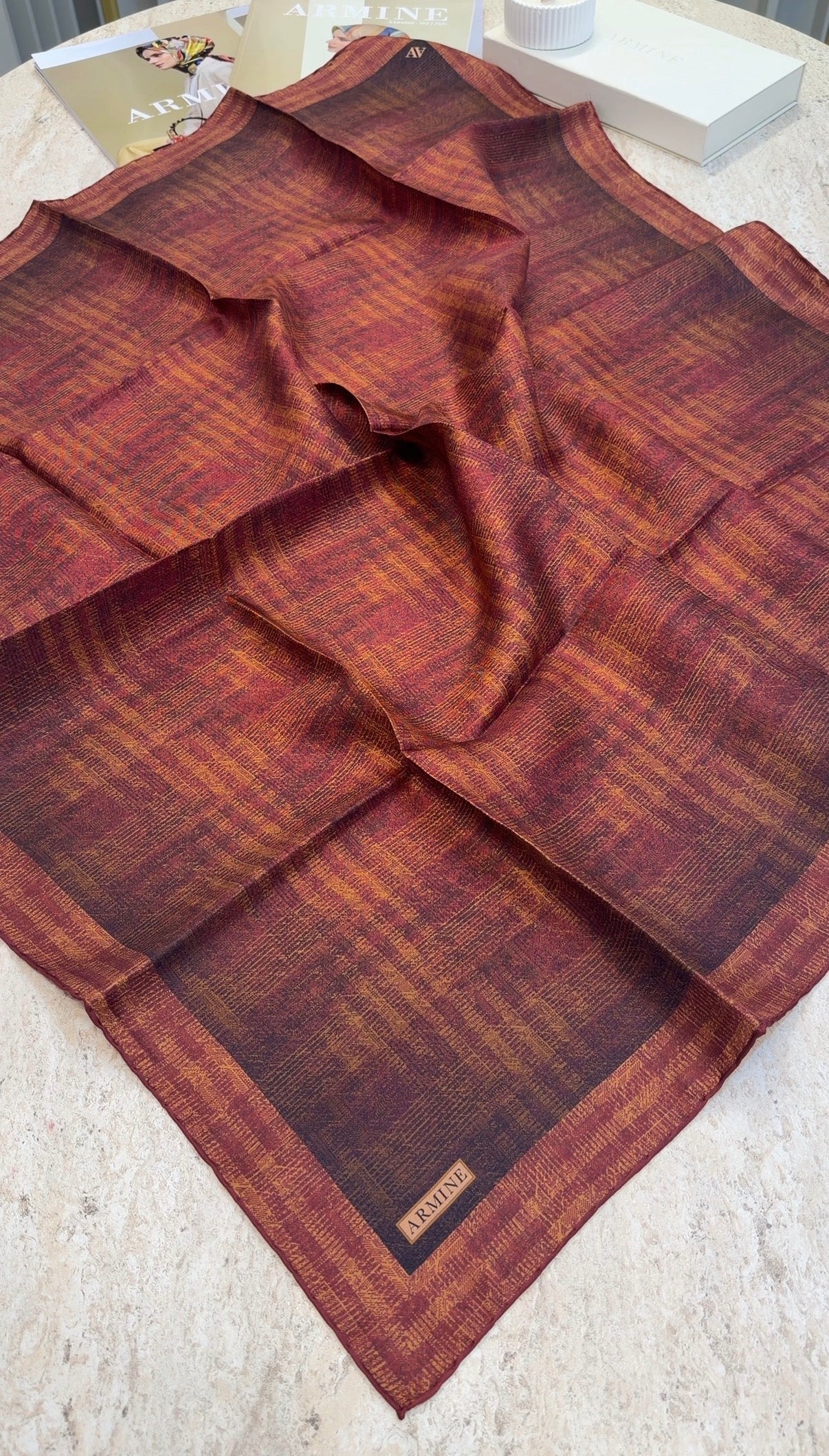 ARMİNE Saf İpek Twill Eşarp 9628D