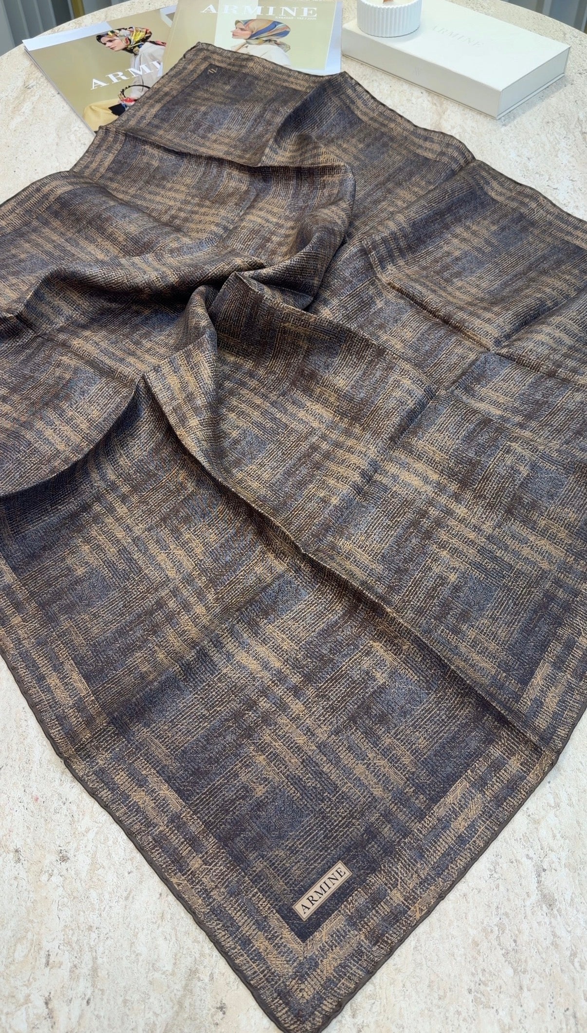 ARMİNE Saf İpek Twill Eşarp 9628D