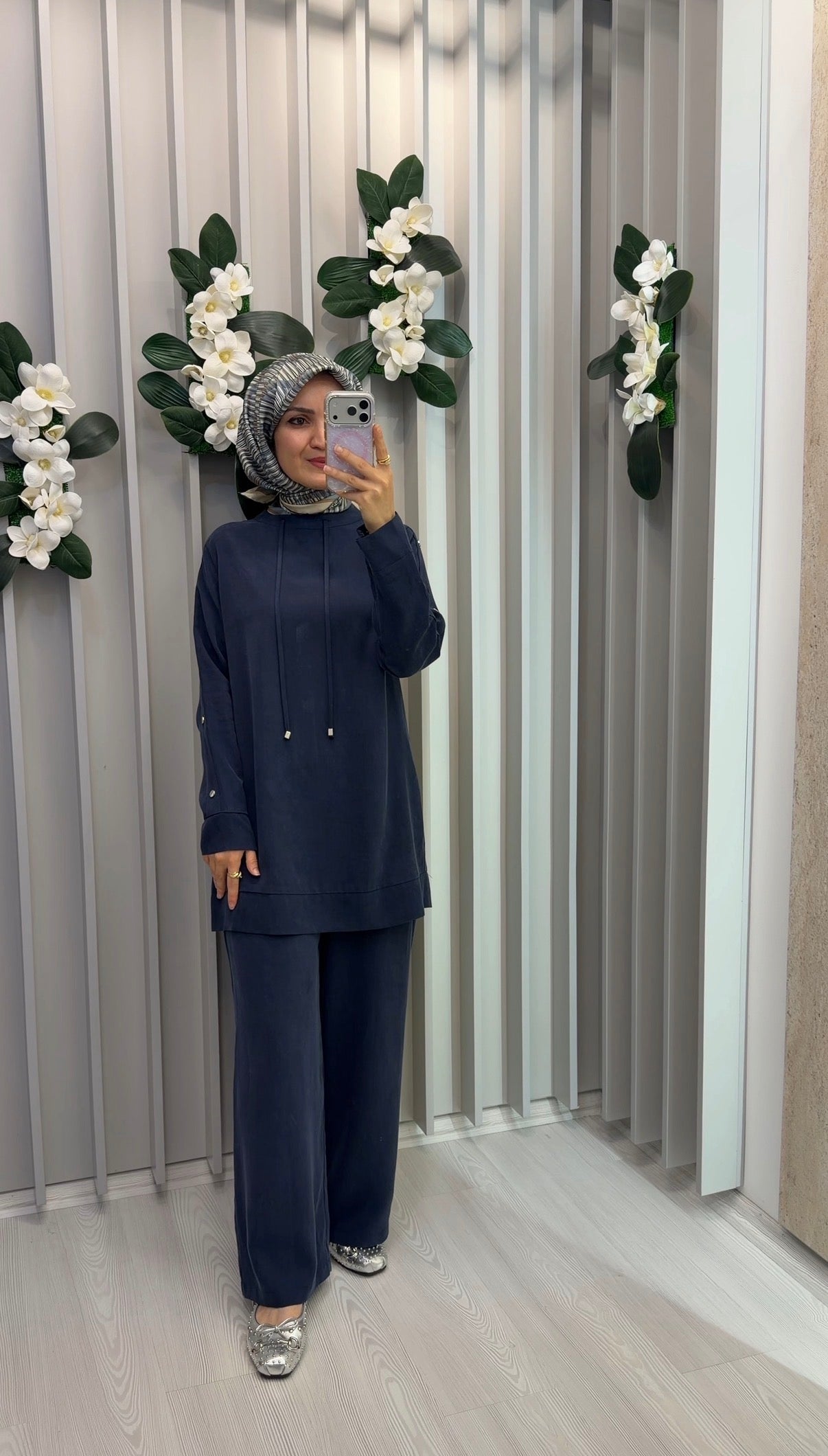 NİHAN Kol Detaylı Lyocell Pantolon Tunik Takım / 3348