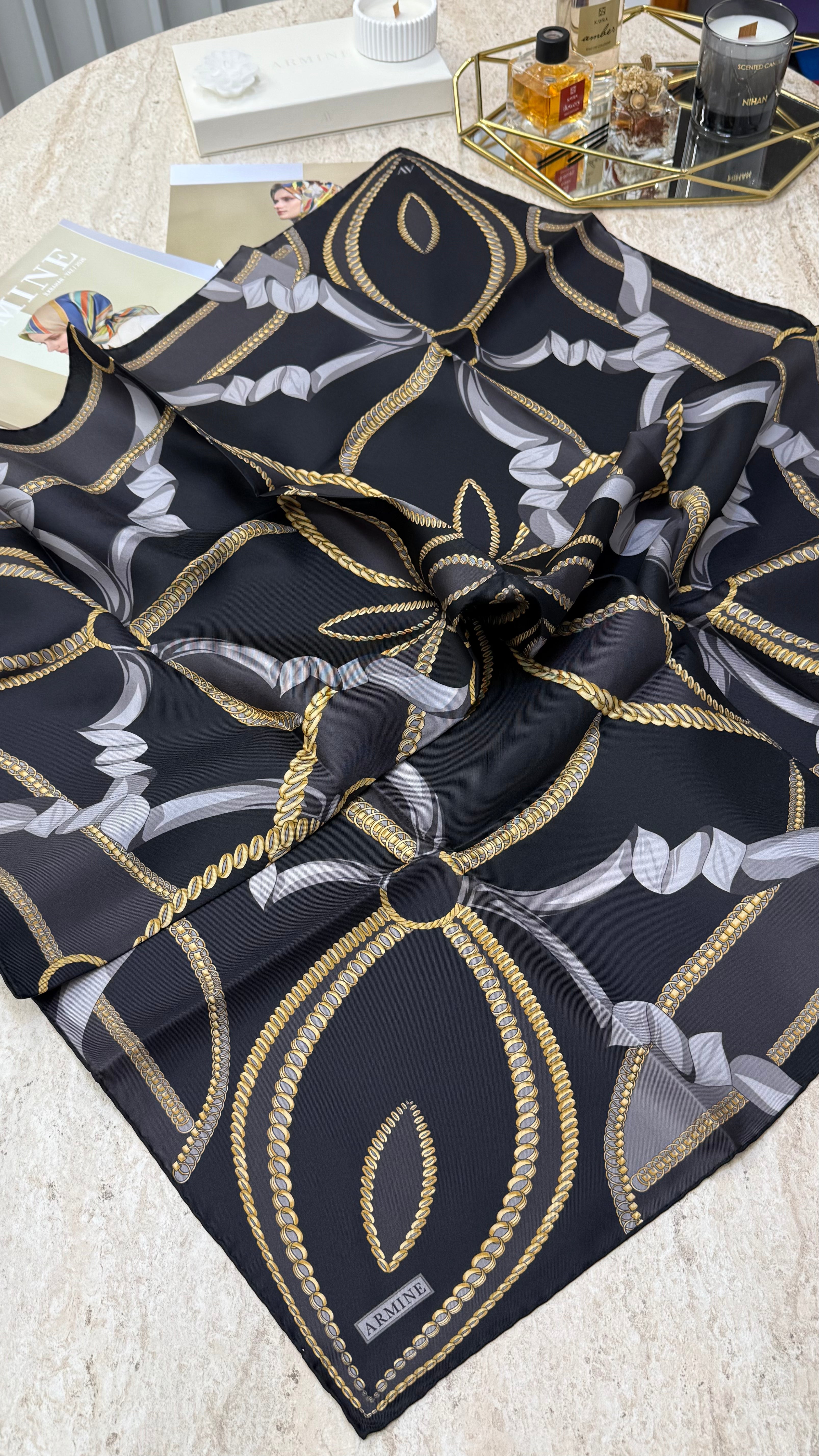 Armine Saf İpek Twill Eşarp 9531D