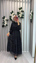 ARMİNE TREND Beli İpli Puantiyeli Elbise / 26YT910