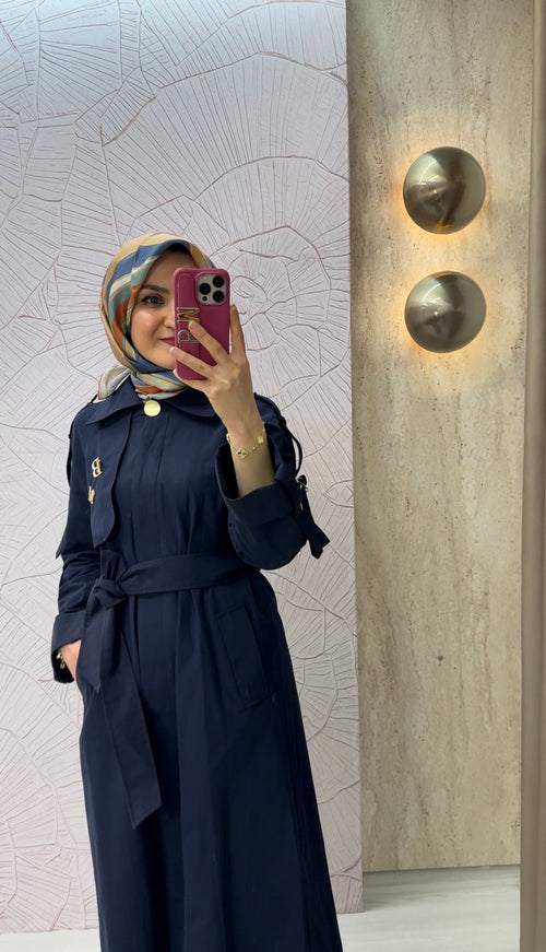 ARMİNE TREND Gizli Düğmeli Belden Kuşaklı Kolu Toka Detaylı Trençkot / 26YT701