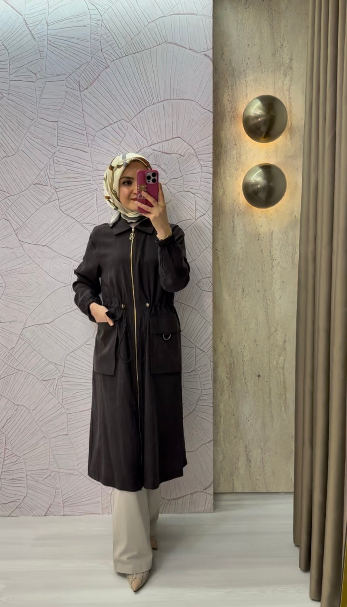 ARMİNE TREND Boydan Fermuarlı Beli Büzgü Detaylı Cepli Giy Çık / 26YT501