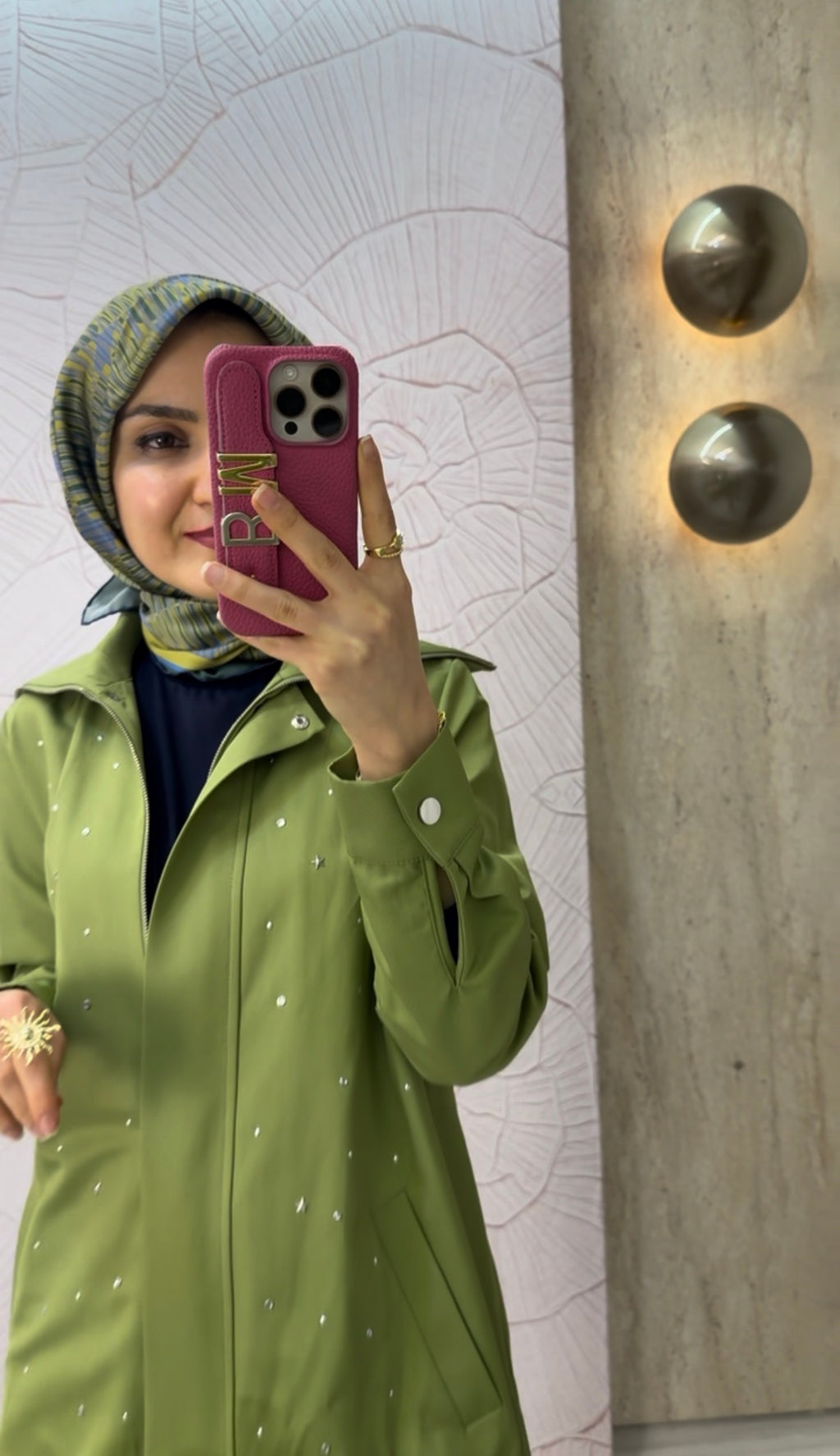 KAYRA Geniş Yaka Hotfix Baskılı Ceket / B26-13034
