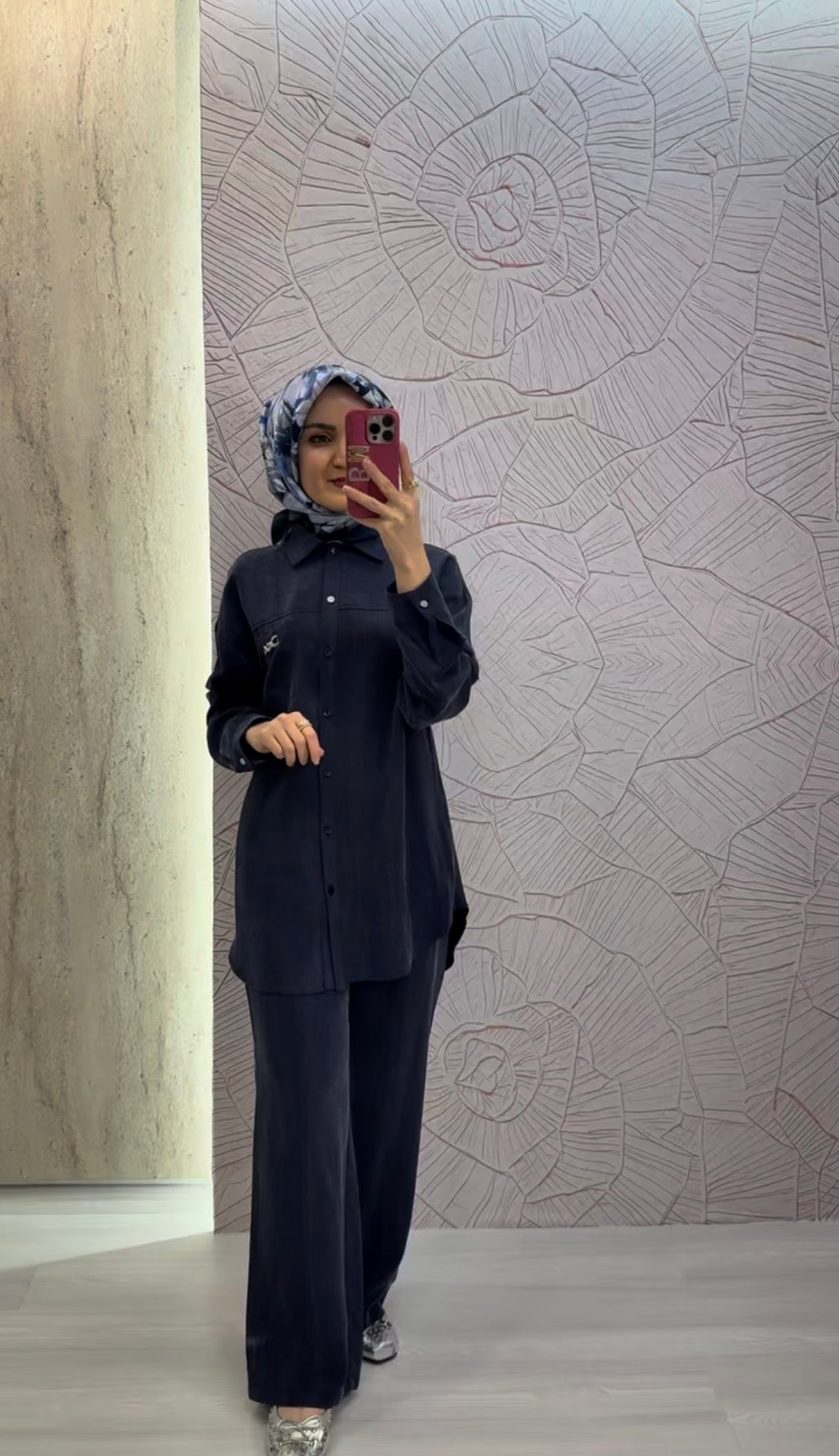 NİHAN Lyocell Pantolon Tunik Takım Kahve / TK5211