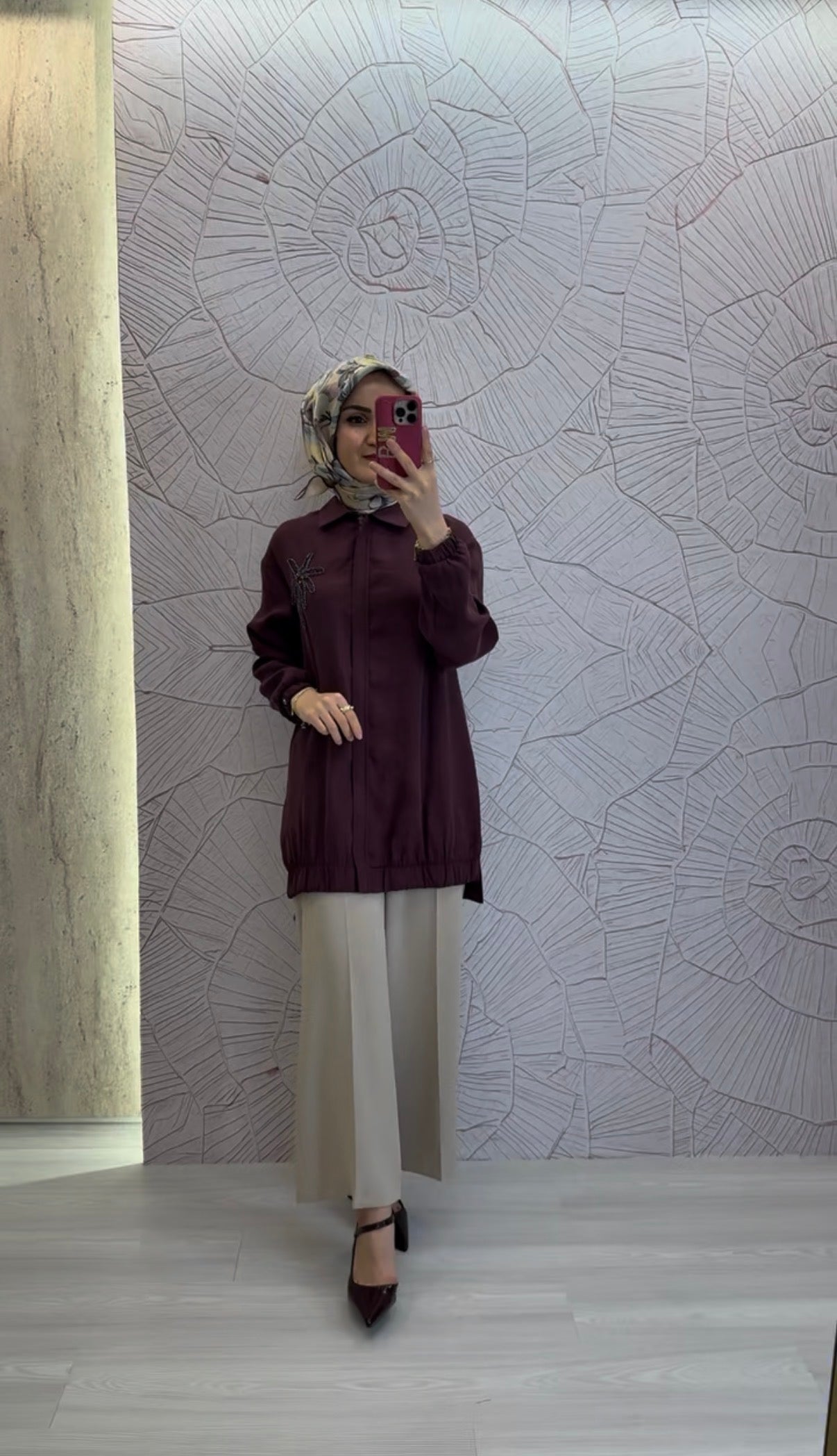 ARMİNE TREND Yaka Palmiye Taş İşlemeli Tunik / 26YT405