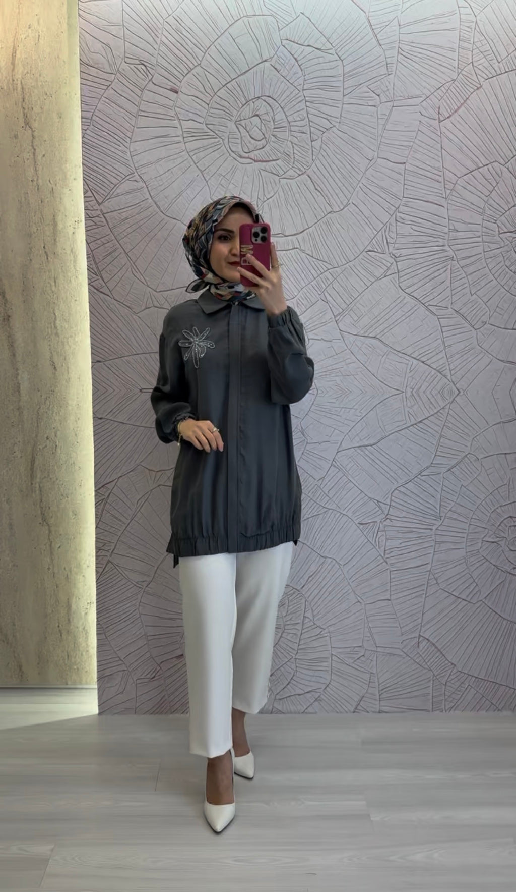 ARMİNE TREND Yaka Palmiye Taş İşlemeli Tunik / 26YT405