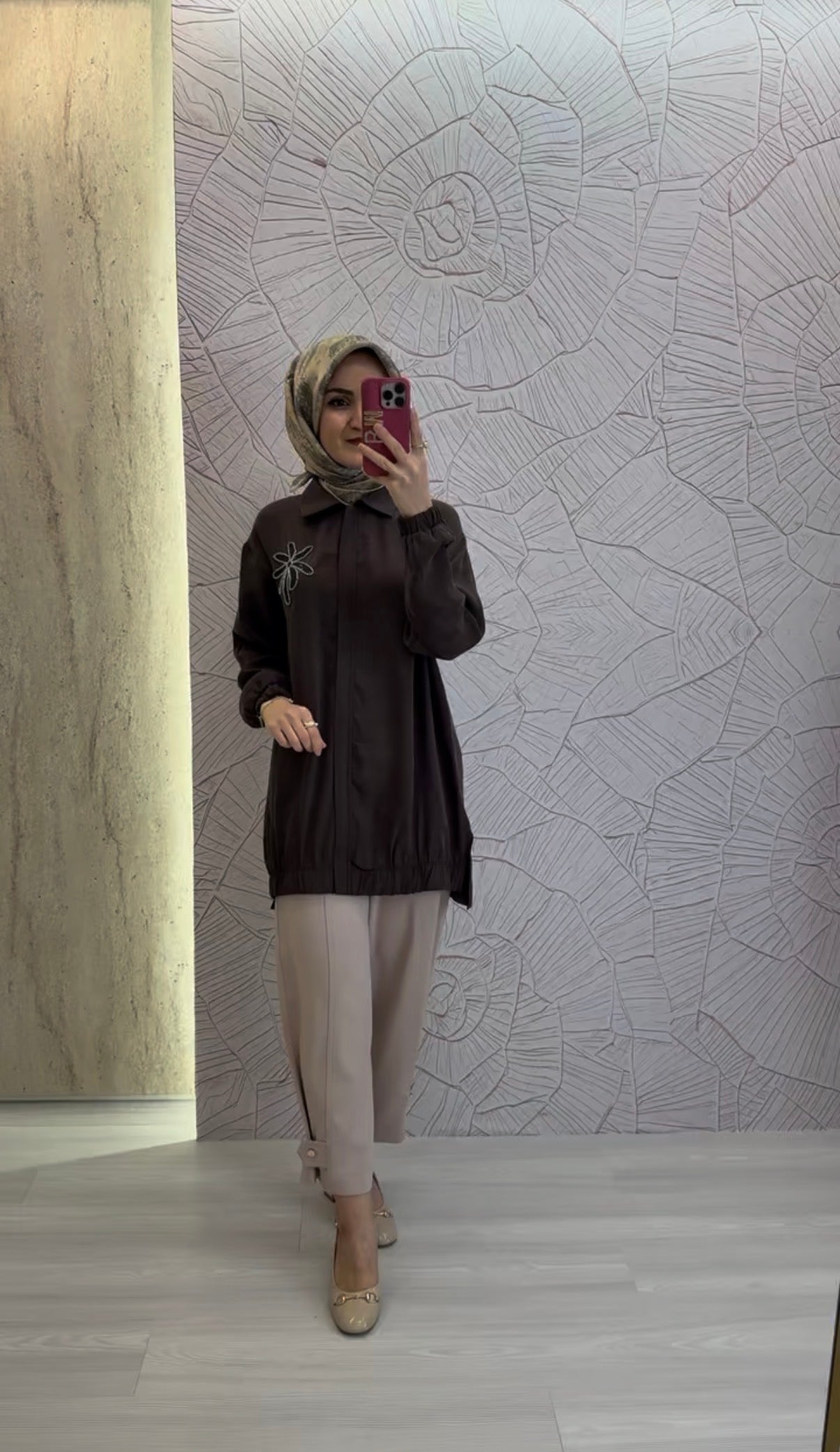ARMİNE TREND Yaka Palmiye Taş İşlemeli Tunik / 26YT405
