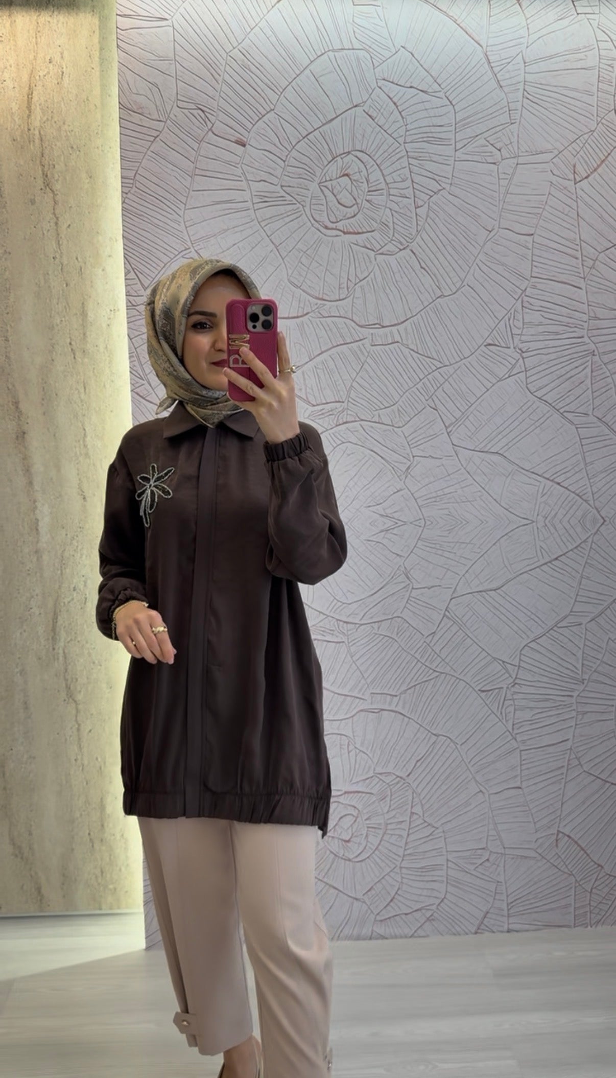 ARMİNE TREND Yaka Palmiye Taş İşlemeli Tunik / 26YT405
