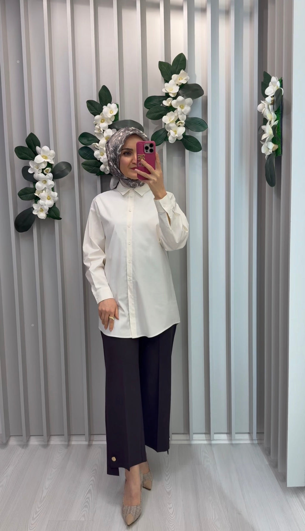 KAYRA Düğmeli Poplin Gömlek Ekru / SZ-11503