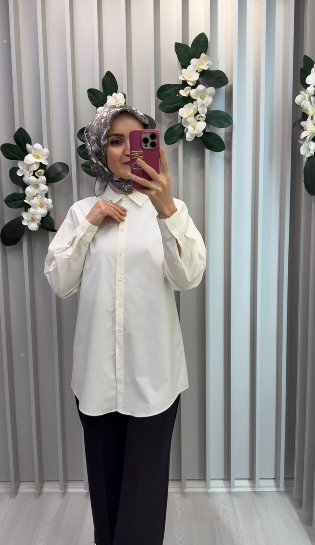 KAYRA Düğmeli Poplin Gömlek Ekru / SZ-11503