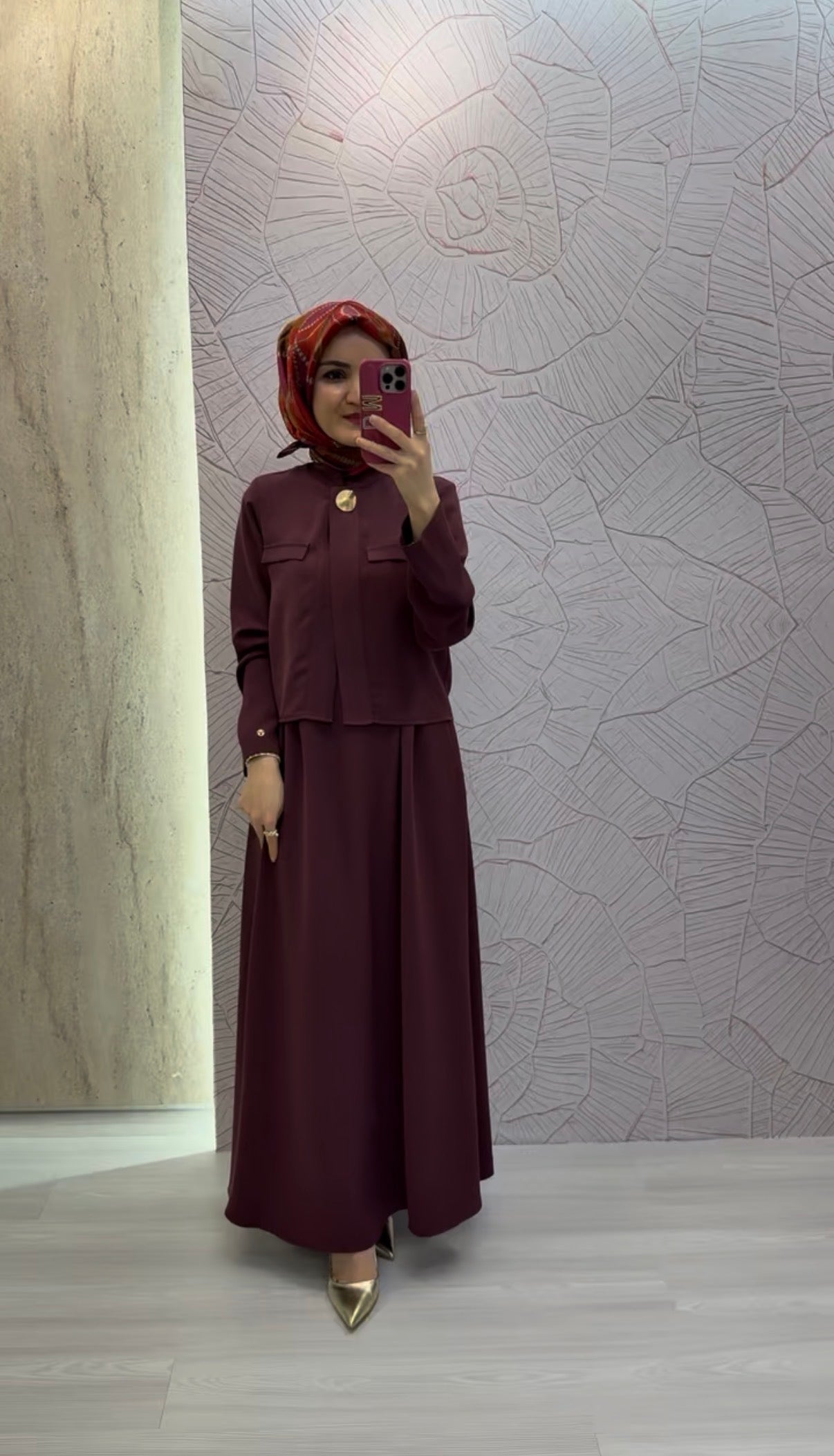 ARMİNE TREND  Büyük Düğme Detay İkili Elbise / 26YT616
