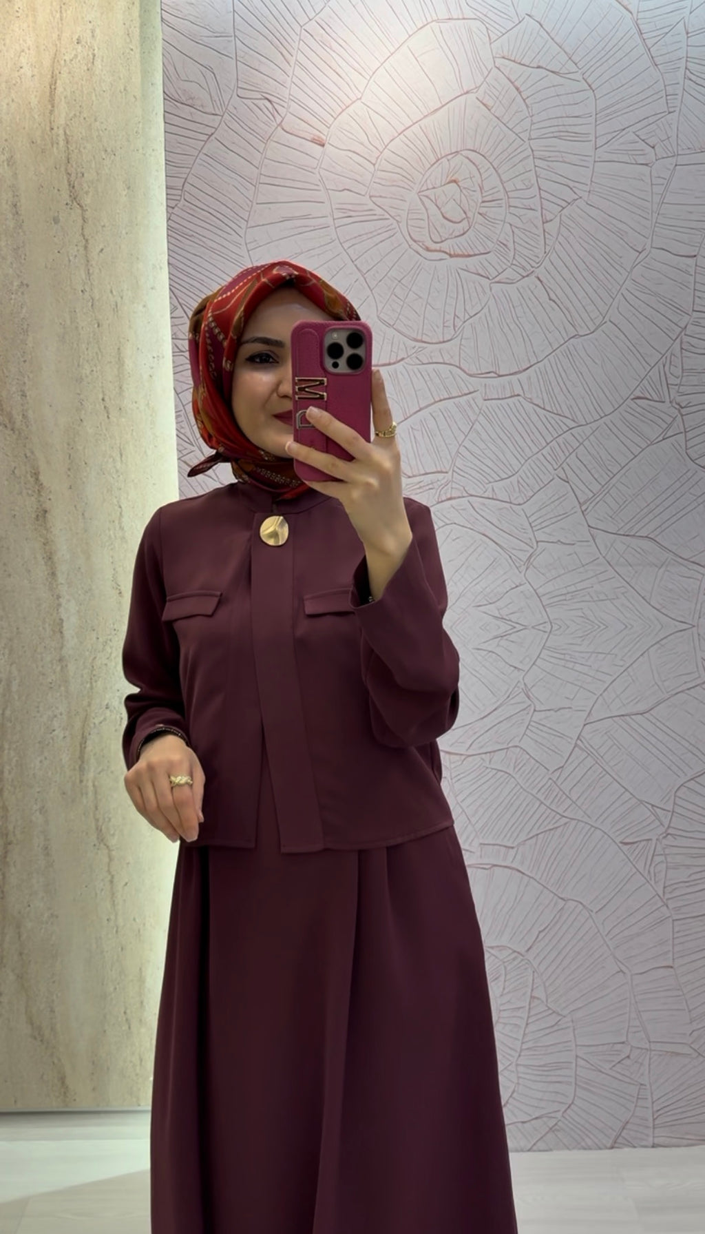 ARMİNE TREND  Büyük Düğme Detay İkili Elbise / 26YT616