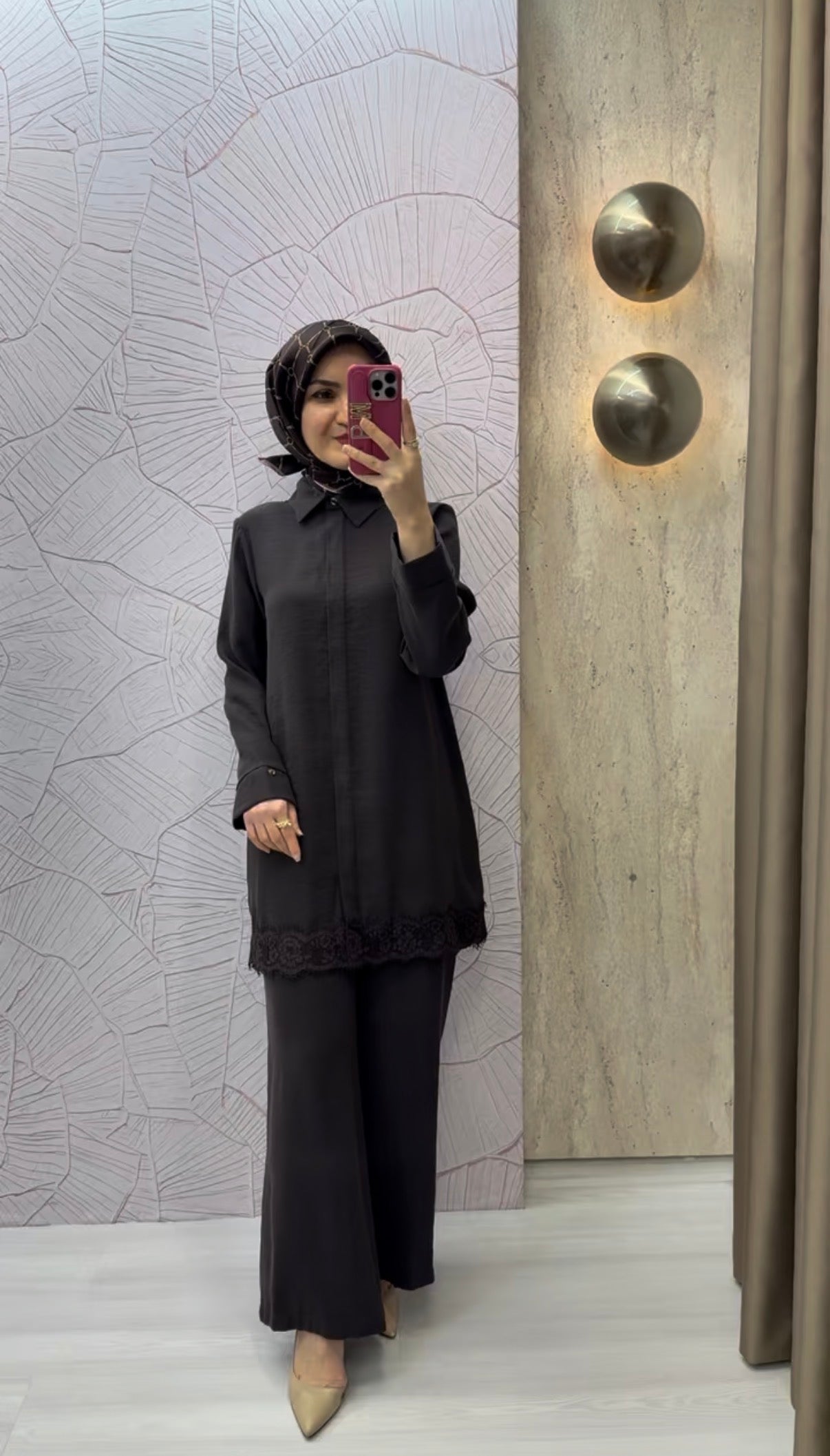 ARMİNE TREND Dantel Detaylı Gizli Düğmeli Pantolonlu İkili Takım / 26YT664