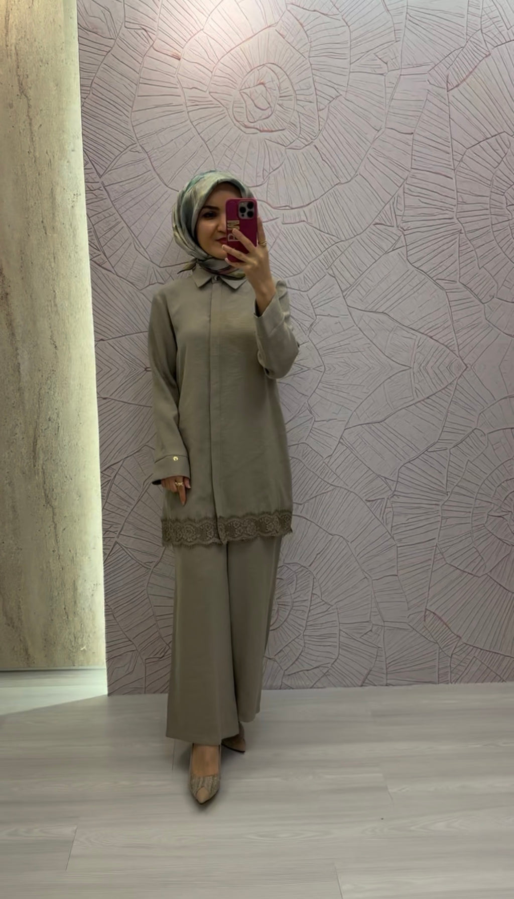 ARMİNE TREND Dantel Detaylı Gizli Düğmeli Pantolonlu İkili Takım / 26YT664
