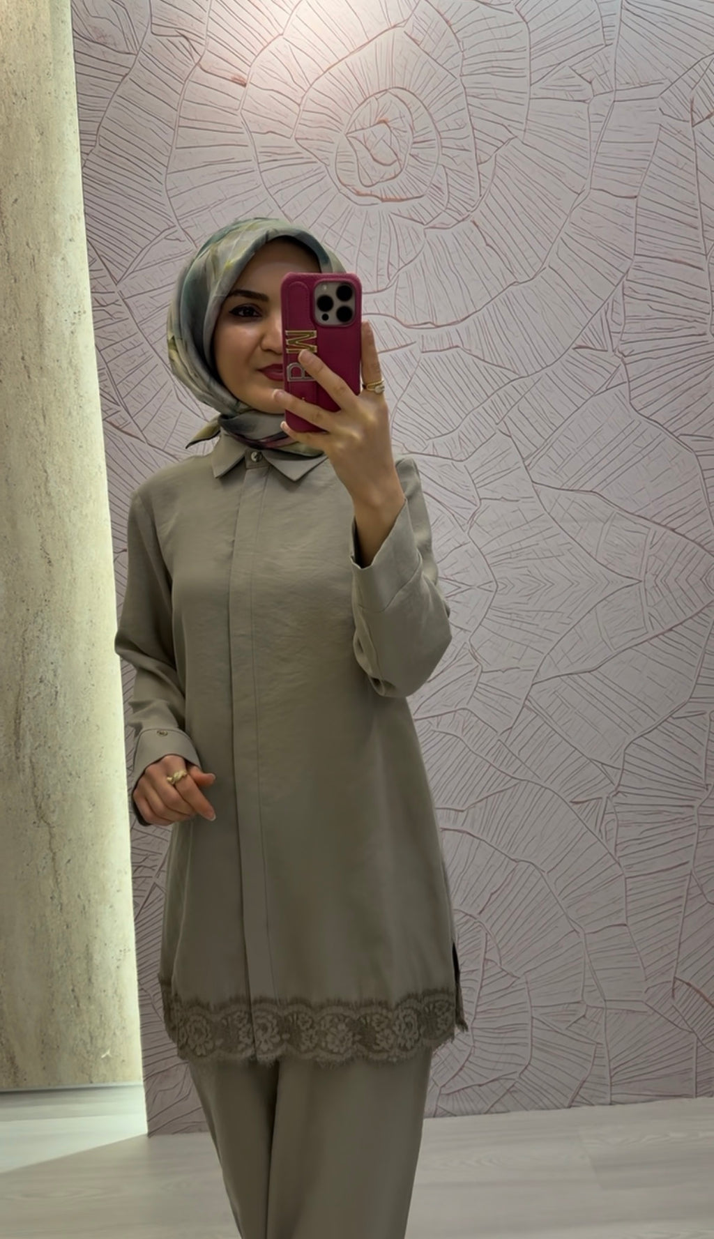ARMİNE TREND Dantel Detaylı Gizli Düğmeli Pantolonlu İkili Takım / 26YT664