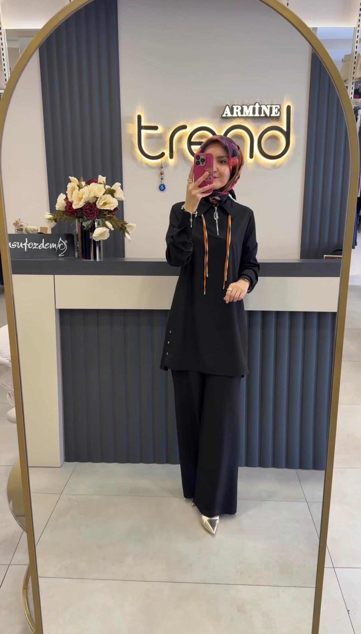 NİHAN Yaka Detaylı Pantolon Tunik Takım / 4081