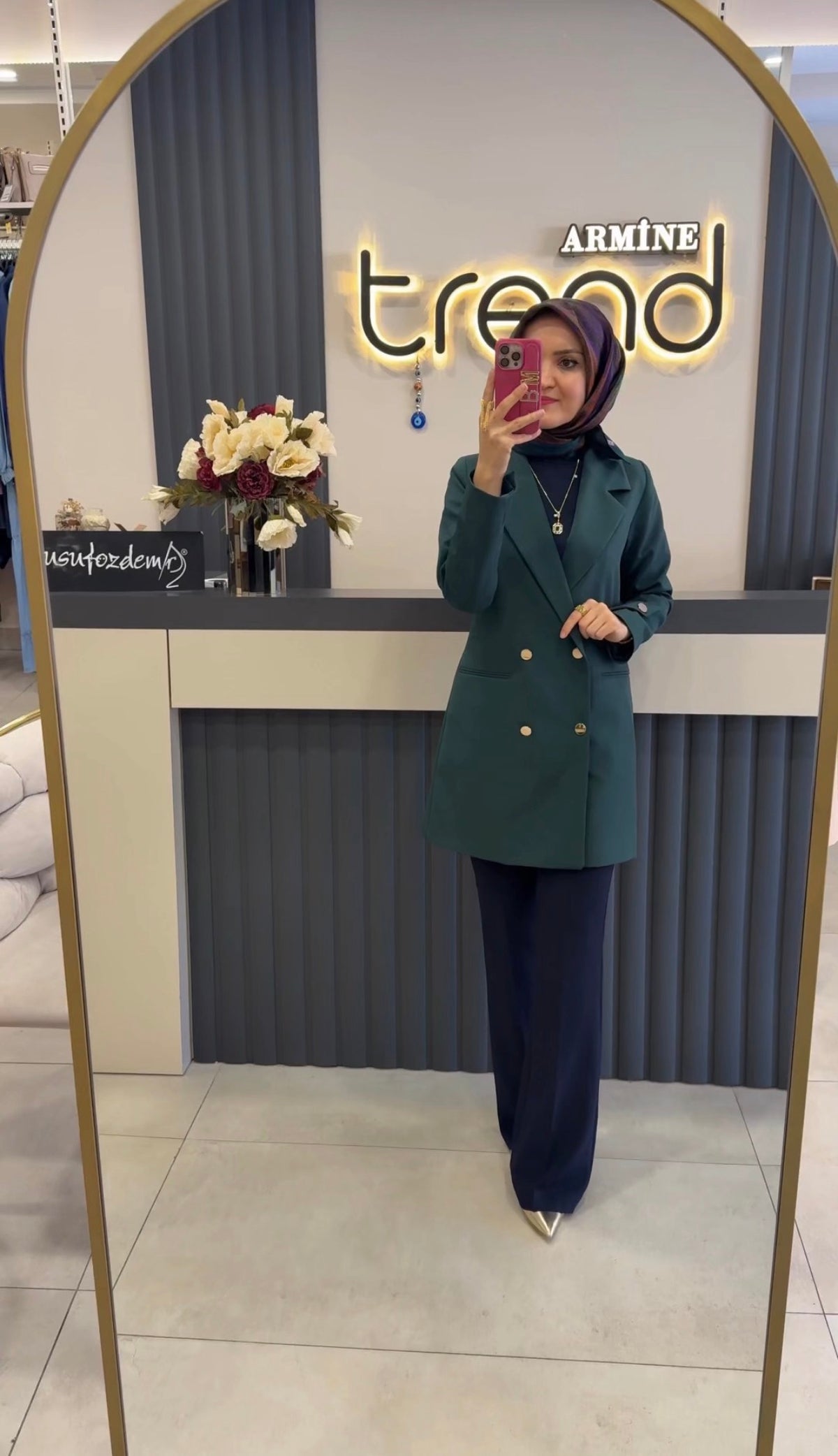 NİHAN Gold Düğmeli Kruvaze Blazer Ceket / 4113