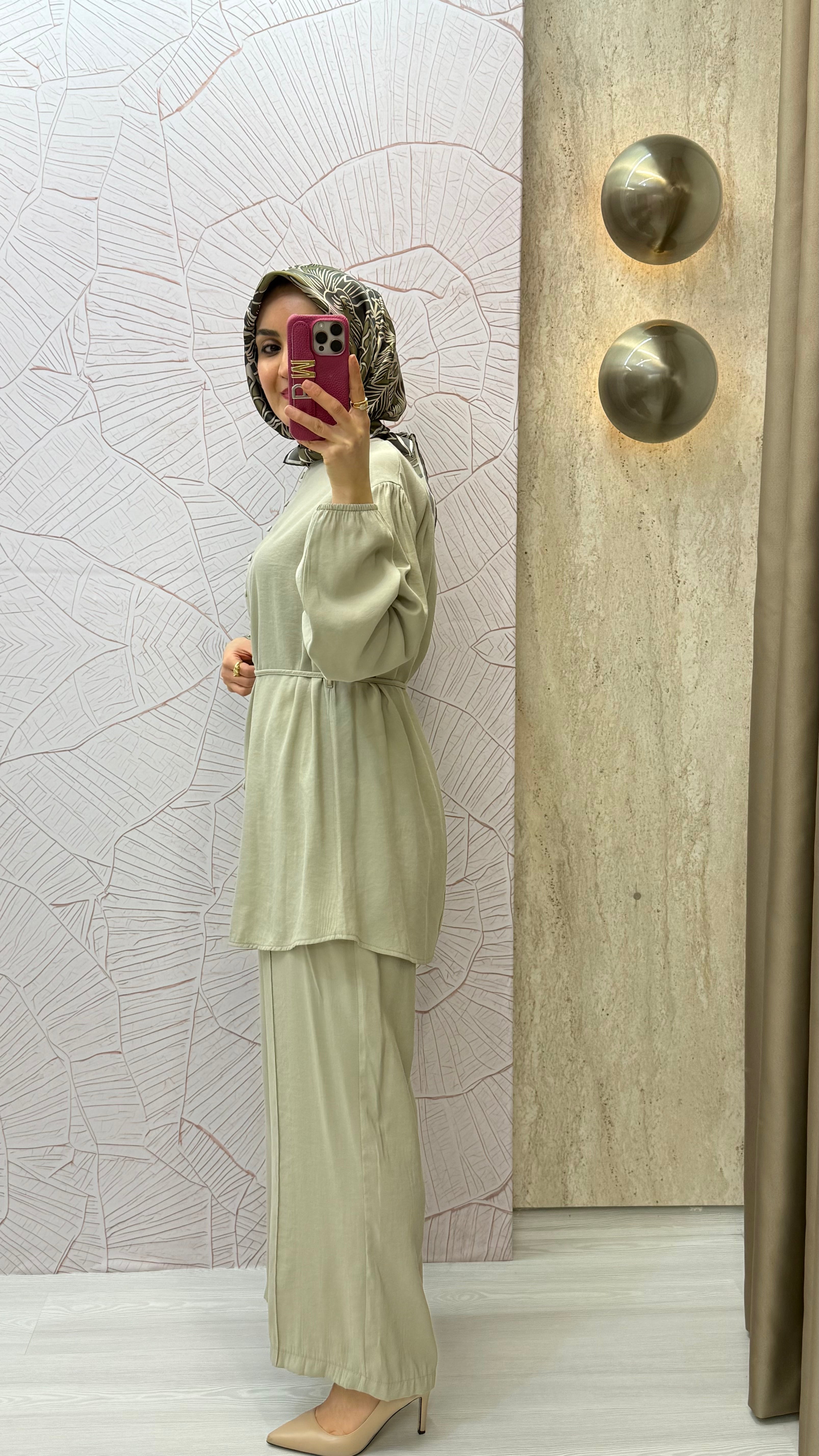 ARMİNE TREND Sahte Düğme Detaylı Beli İpli Pantolonlu İkili Takım / 26YT678