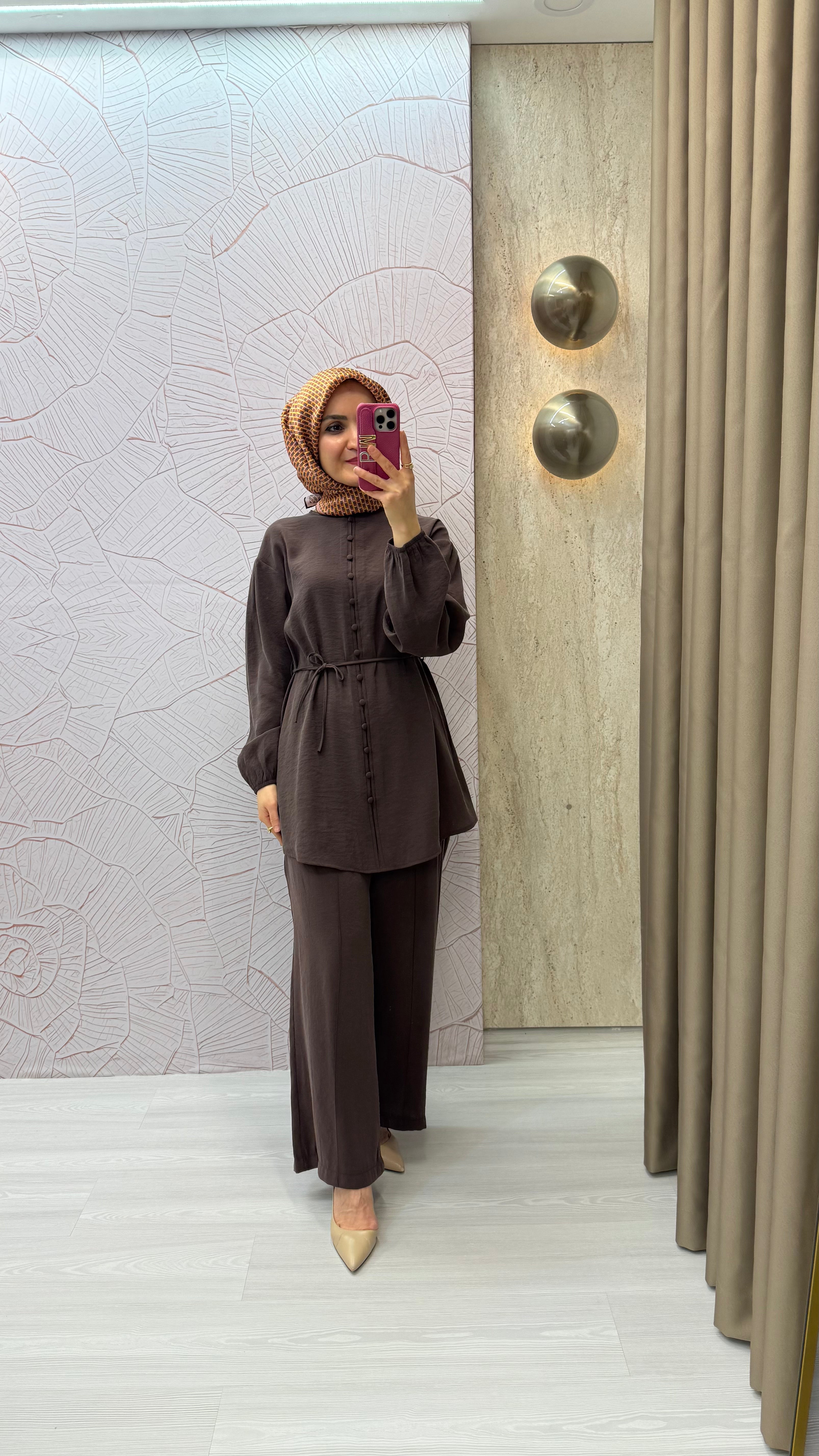 ARMİNE TREND Sahte Düğme Detaylı Beli İpli Pantolonlu İkili Takım / 26YT678