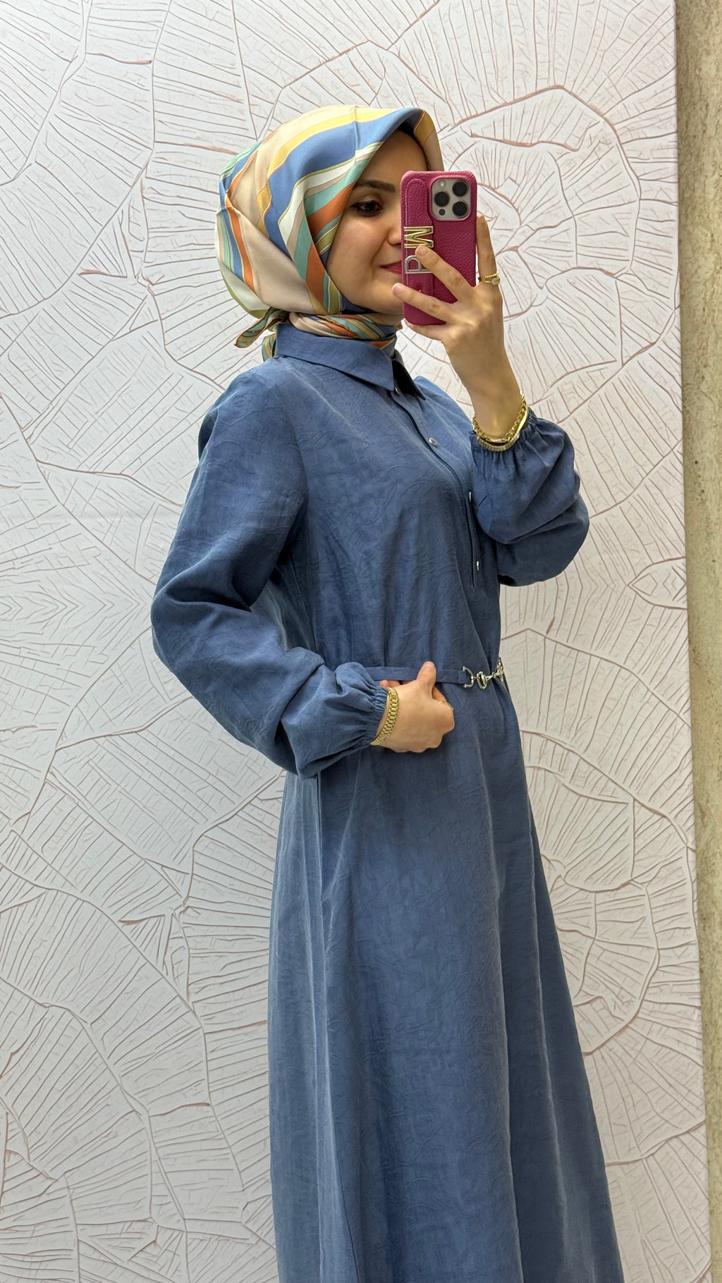 NİHAN Yarım Patlı Kuşaklı Elbise / 3294