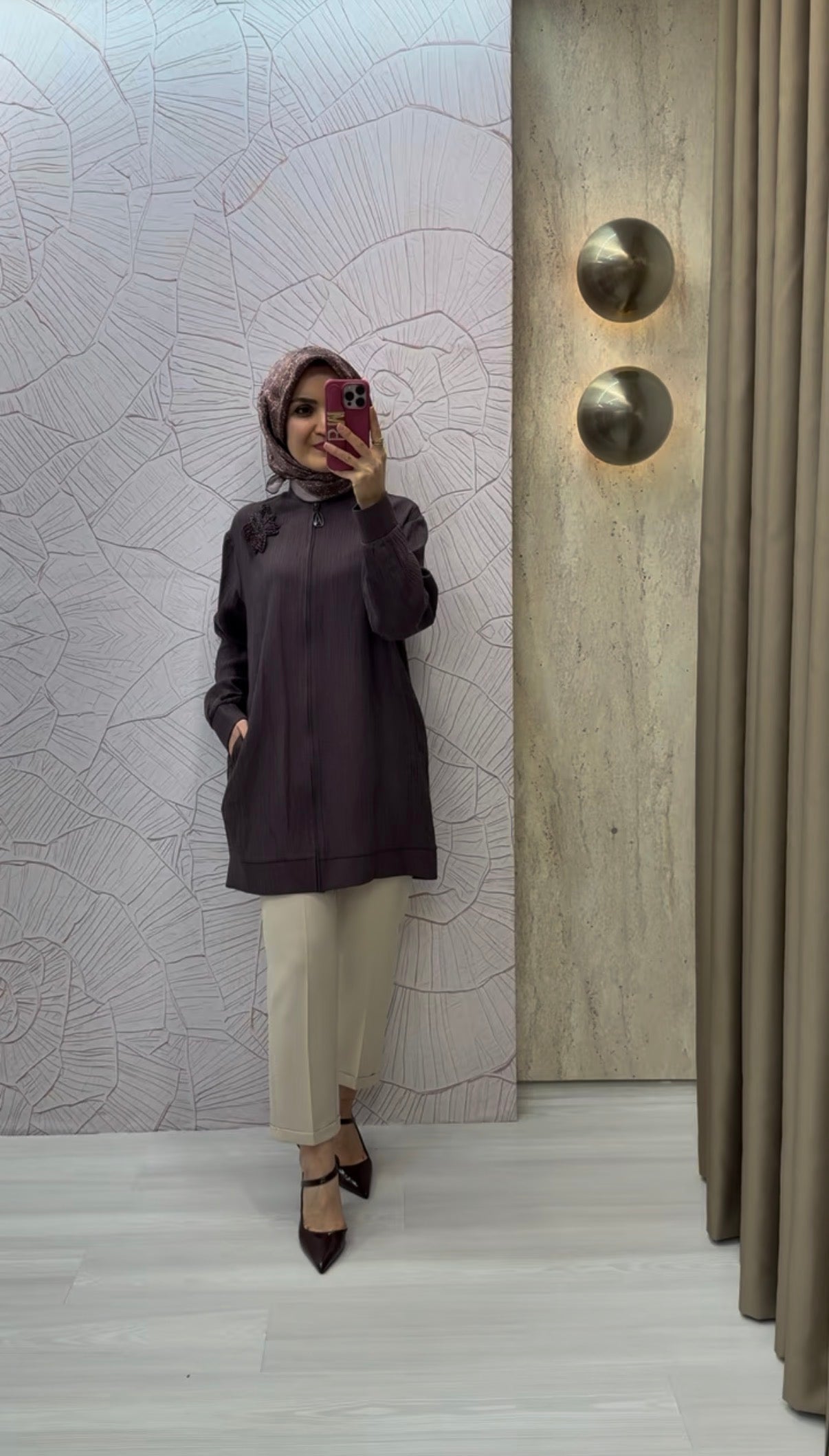 ARMİNE TREND Çiçek Desenli İnce Ceket / 26YT520