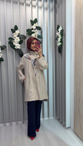 NİHAN Fular Kapşonlu Oversize Tencel Kap / 4129