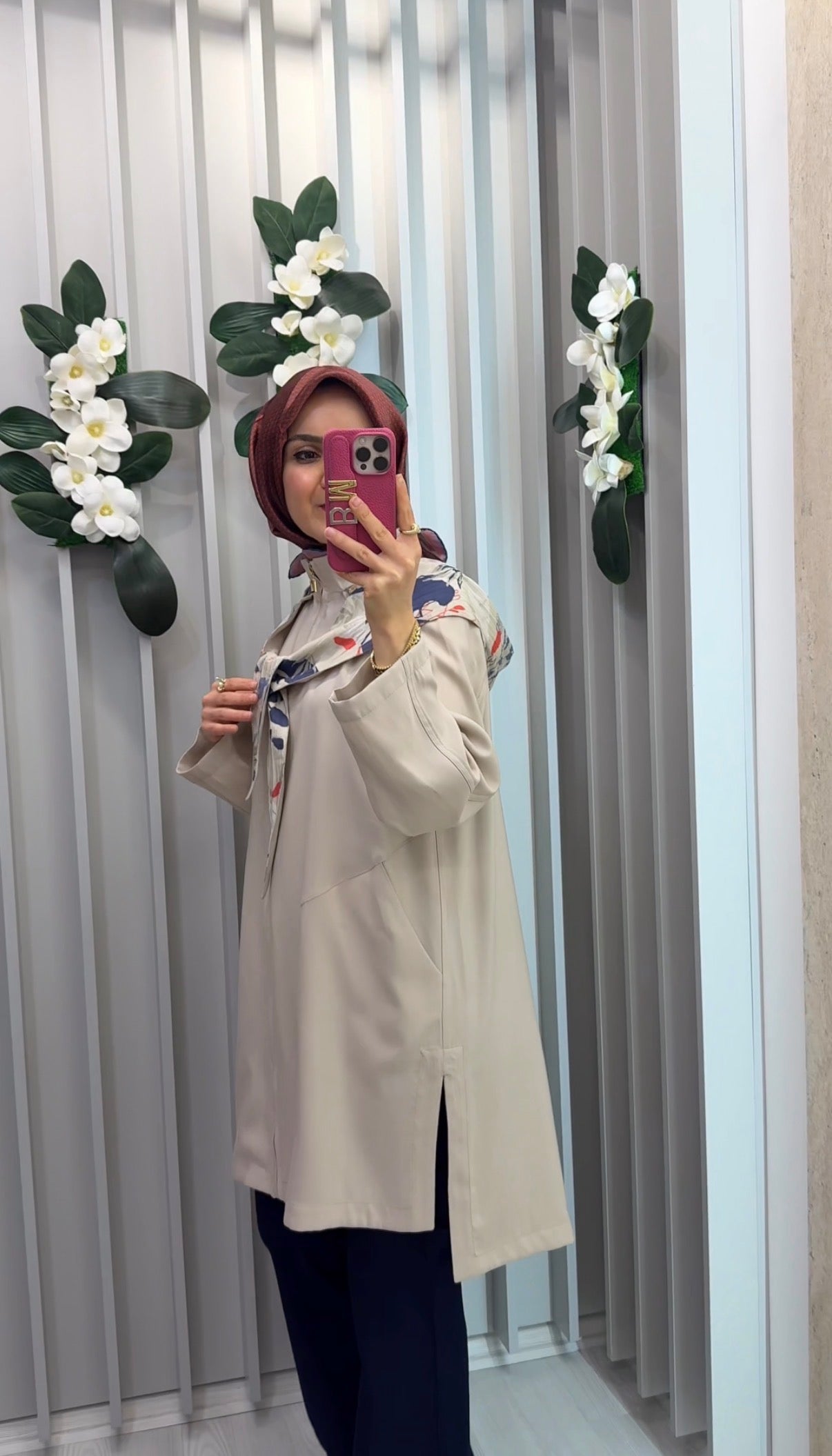 NİHAN Fular Kapşonlu Oversize Tencel Kap / 4129