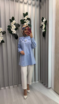 NİHAN Pul Dikişli Pamuk Tunik / 4232