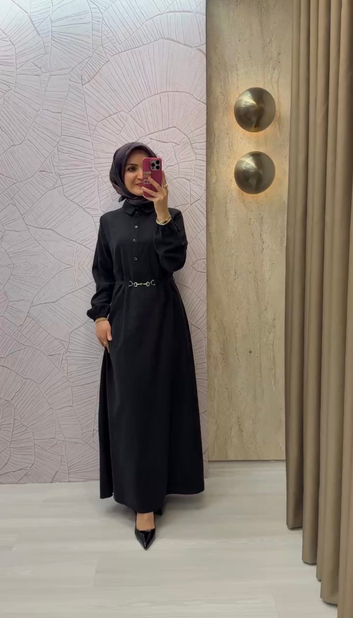 NİHAN Yarım Patlı Kuşaklı Elbise / 3294