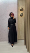 NİHAN Yarım Patlı Kuşaklı Elbise / 3294