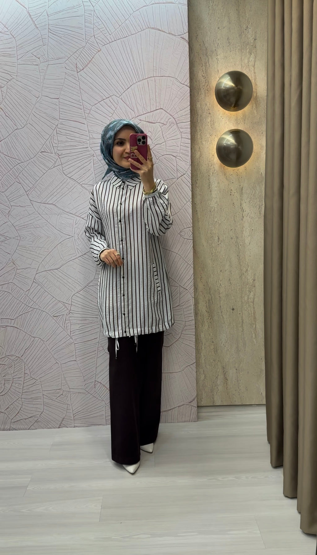 KAYRA Çizgi Desen Viskon Bluz / B26-71018