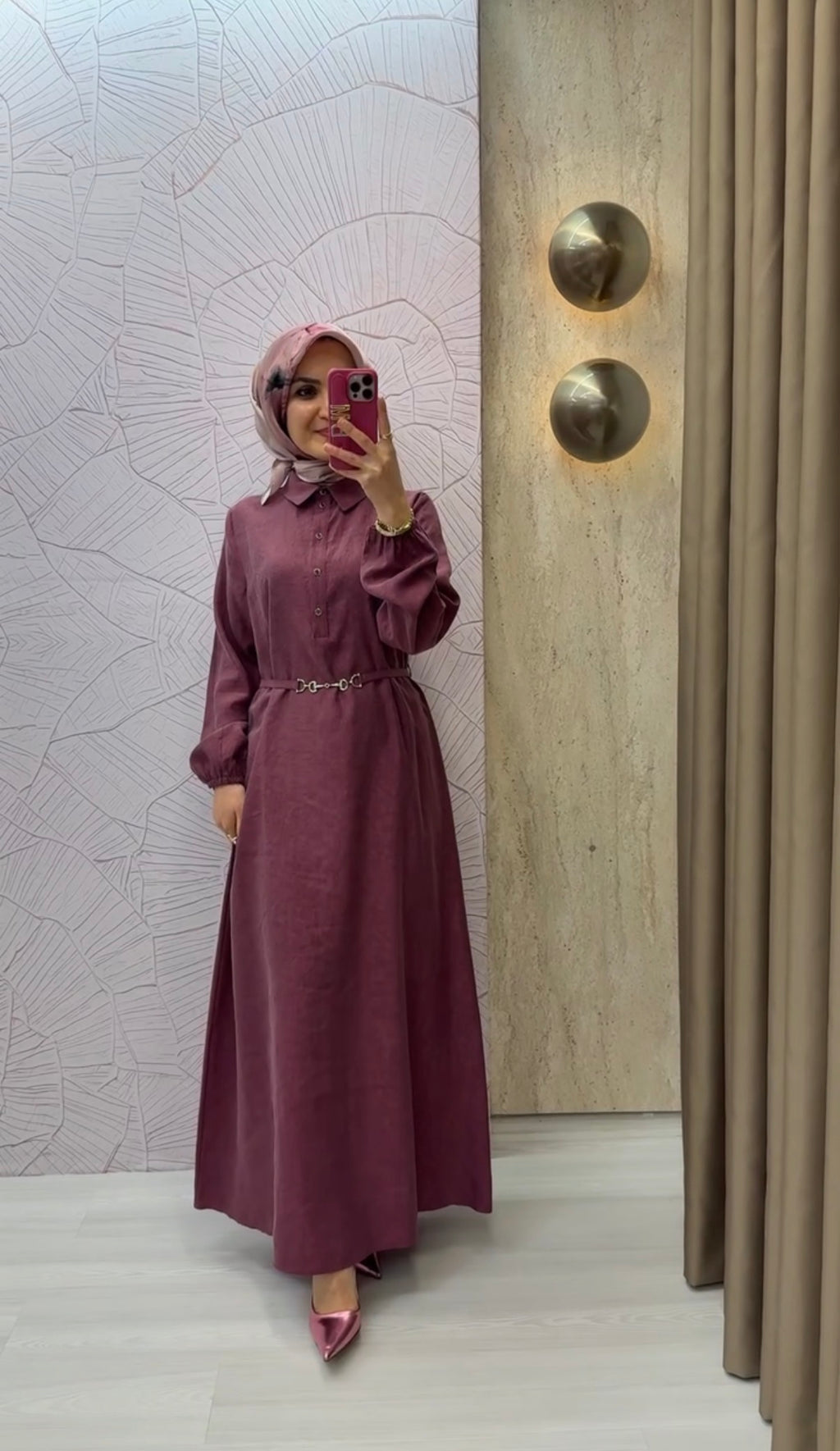 NİHAN Yarım Patlı Kuşaklı Elbise / 3294